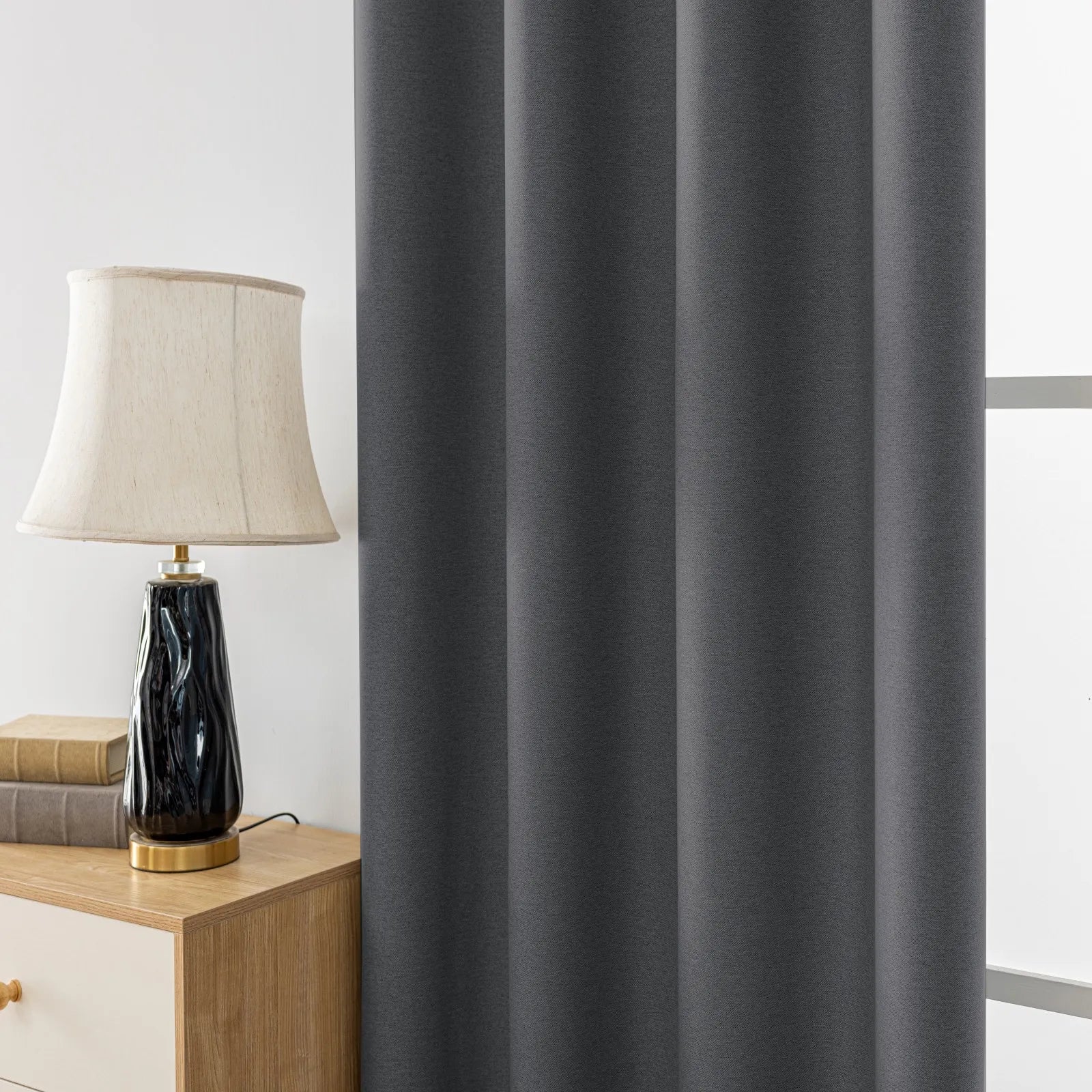 YSTYLE Velvet Curtains – 2 pcs, Blackout, Thermal Insulated, Modern Eyelet Drapes