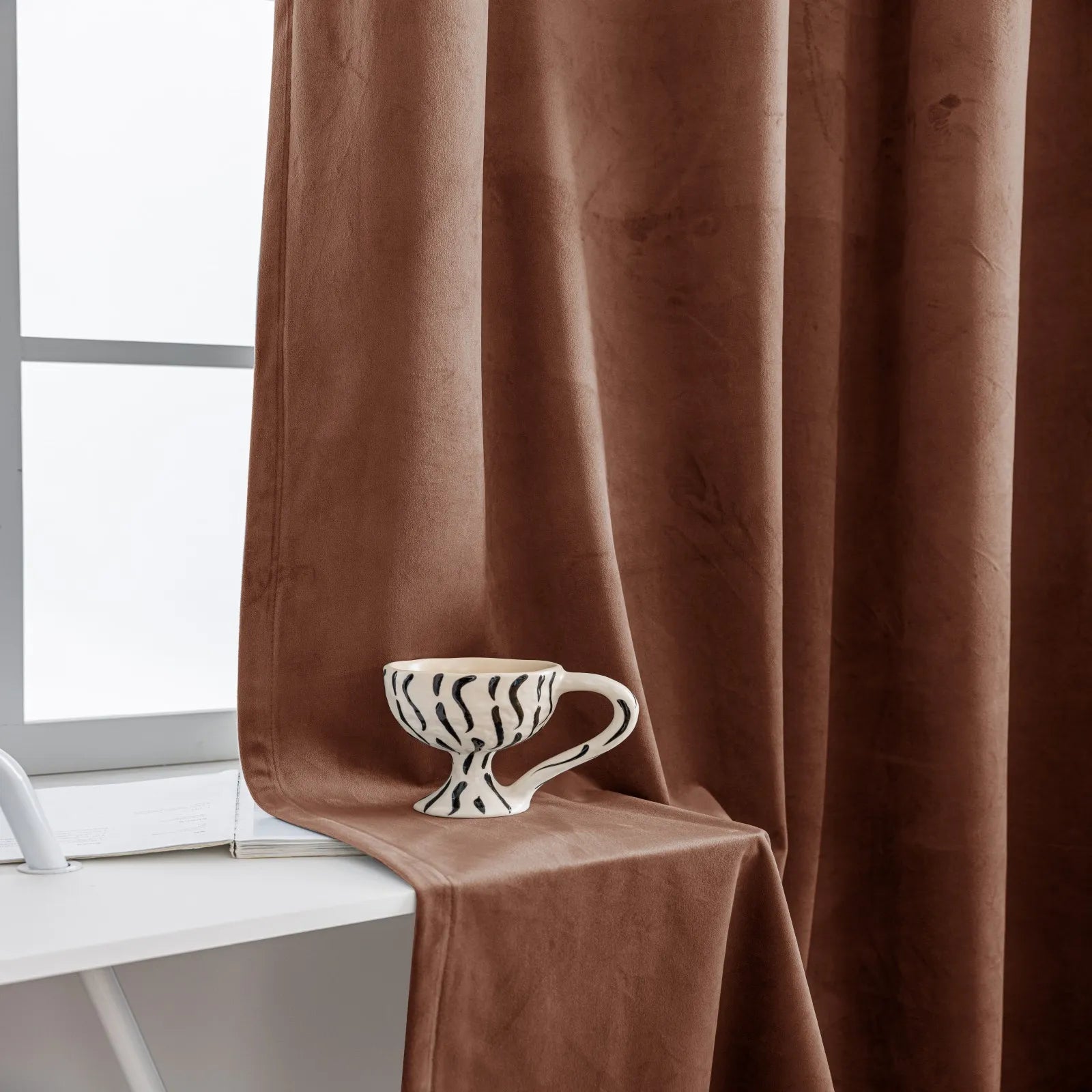 YSTYLE Elegant Velvet Curtains-2 pcs, Blackout & Heat Insulating, Eyelet Drapes for Home Windows