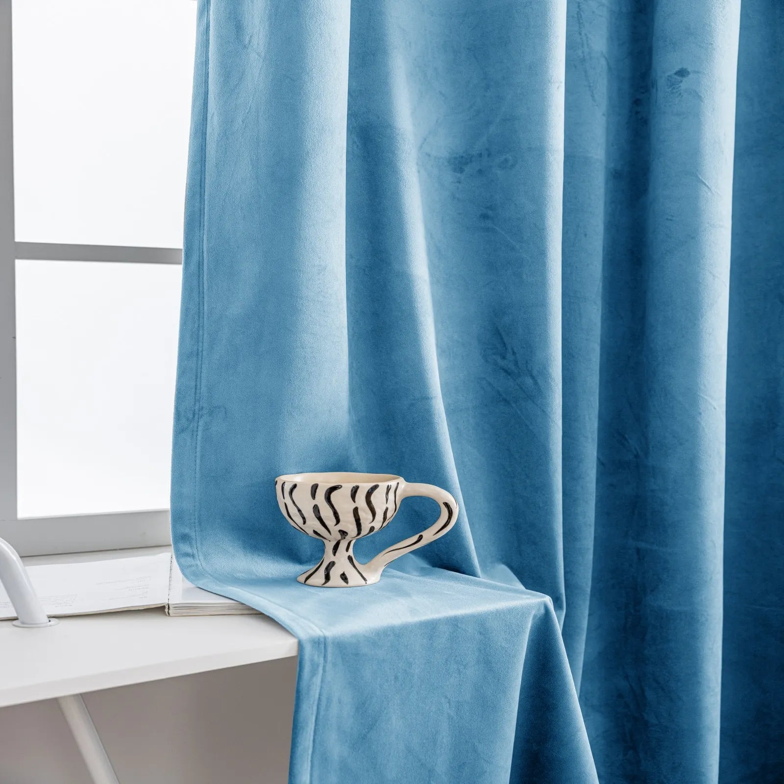 YSTYLE Elegant Velvet Curtains-2 pcs, Blackout & Heat Insulating, Eyelet Drapes for Home Windows