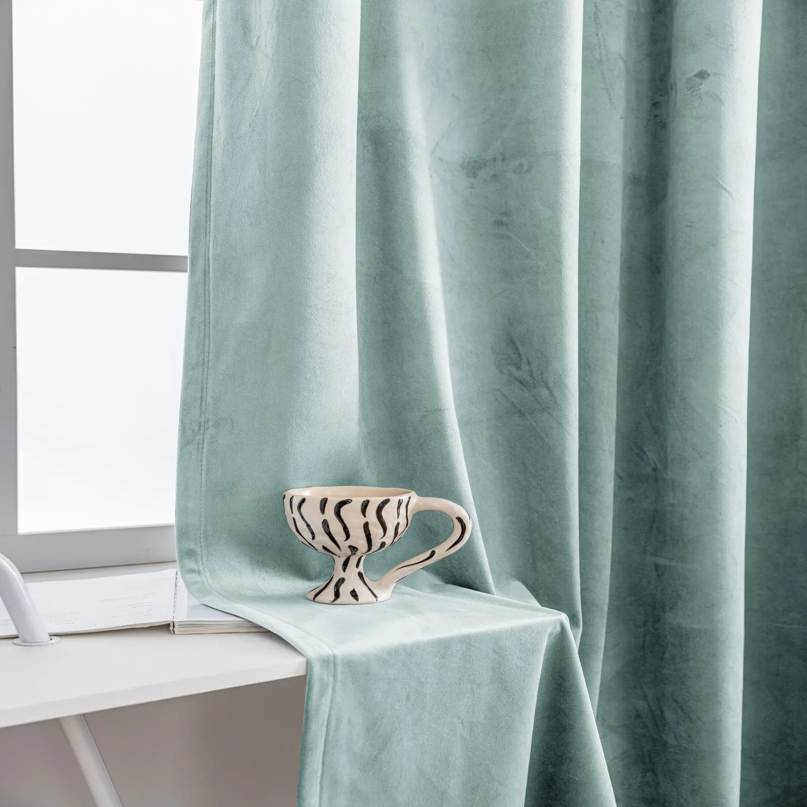 YSTYLE Elegant Velvet Curtains-2 pcs, Blackout & Heat Insulating, Eyelet Drapes for Home Windows