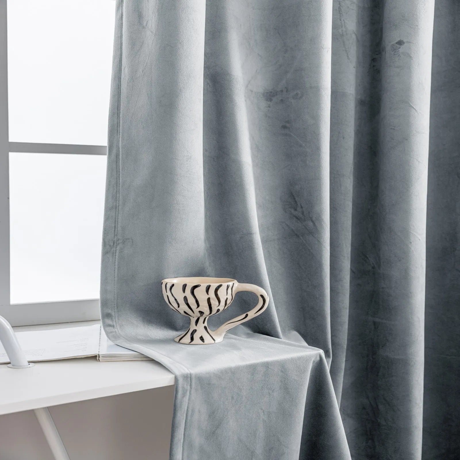 YSTYLE Elegant Velvet Curtains-2 pcs, Blackout & Heat Insulating, Eyelet Drapes for Home Windows