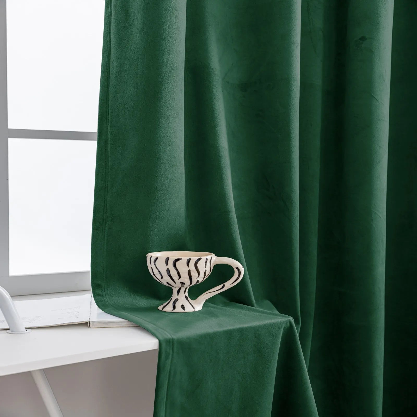 YSTYLE Elegant Velvet Curtains-2 pcs, Blackout & Heat Insulating, Eyelet Drapes for Home Windows