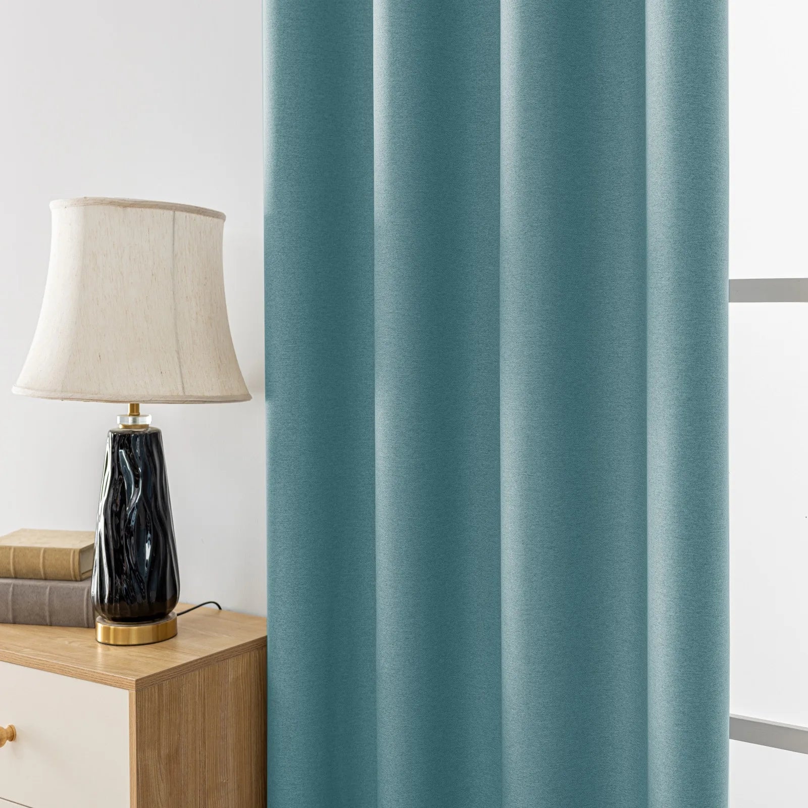 YSTYLE Velvet Curtains – 2 pcs, Blackout, Thermal Insulated, Modern Eyelet Drapes