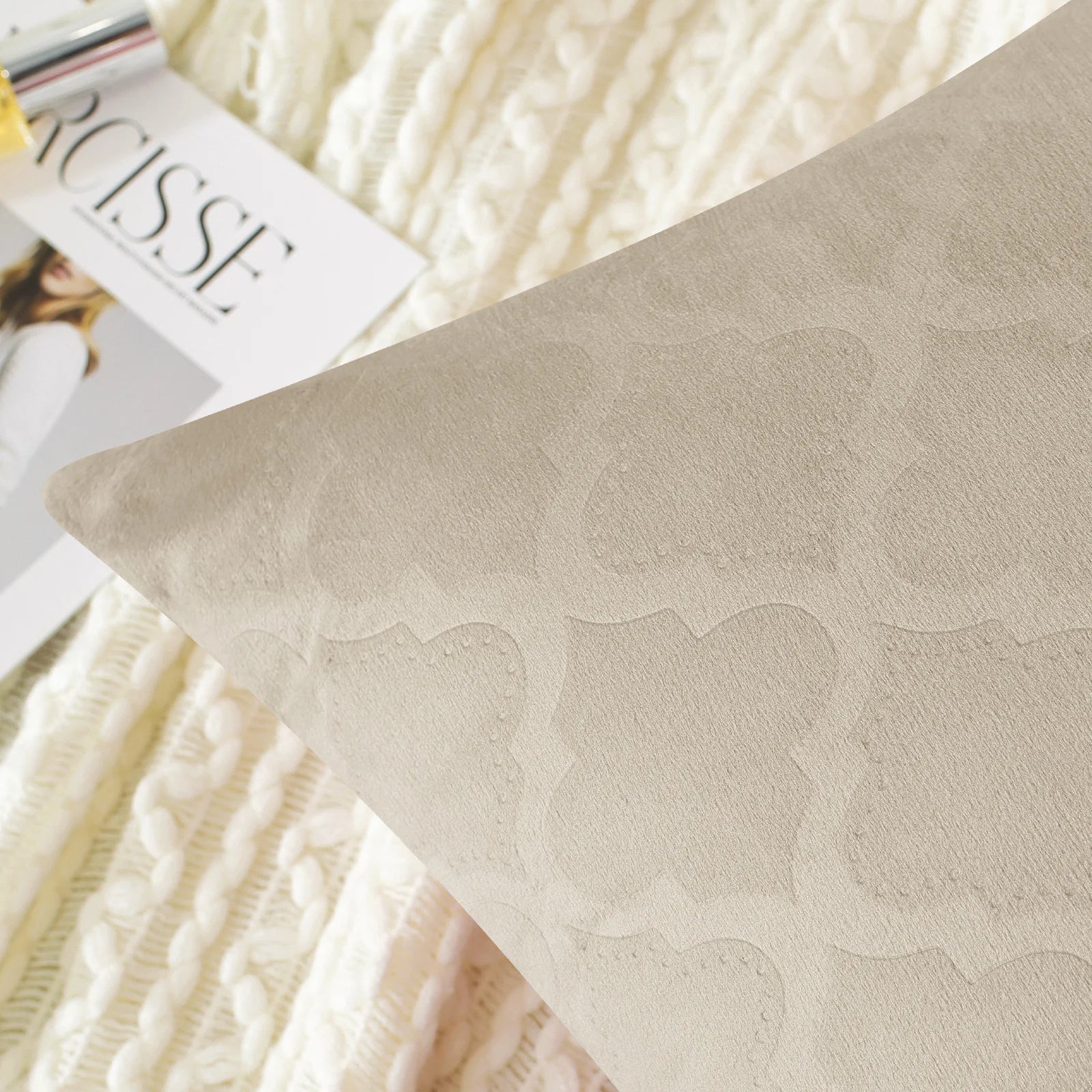 YSTYLE Velvet Sofa Cushion Covers, Decorative Throw Pillow Covers, 2 pcs, Hidden Zipper-Gourd Shape