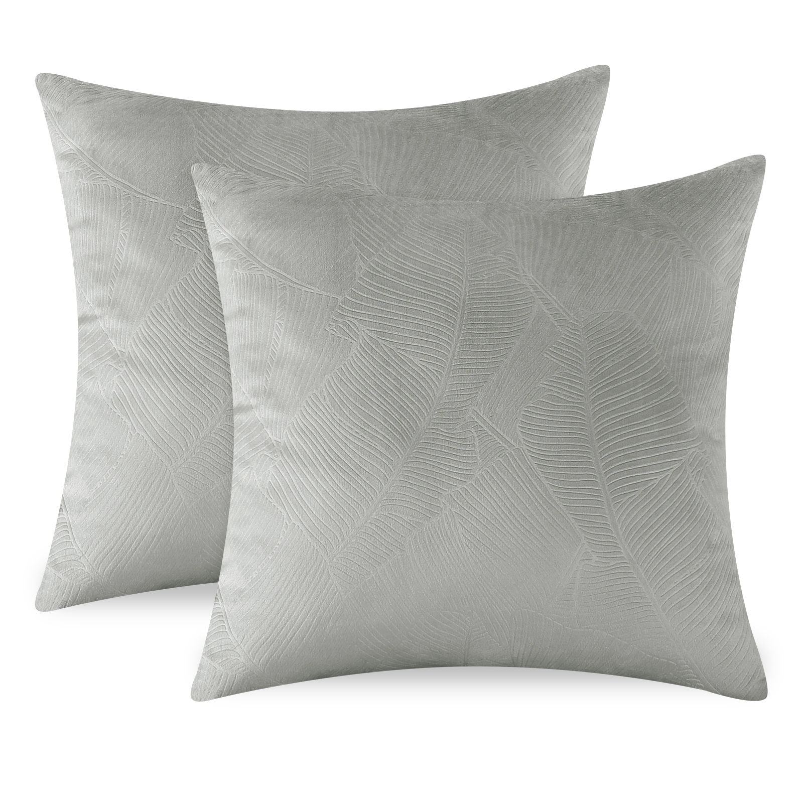 YSTYLE Velvet Sofa Cushion Covers, Decorative Throw Pillow Covers, 2 pcs, Hidden Zipper-Leaf Shape