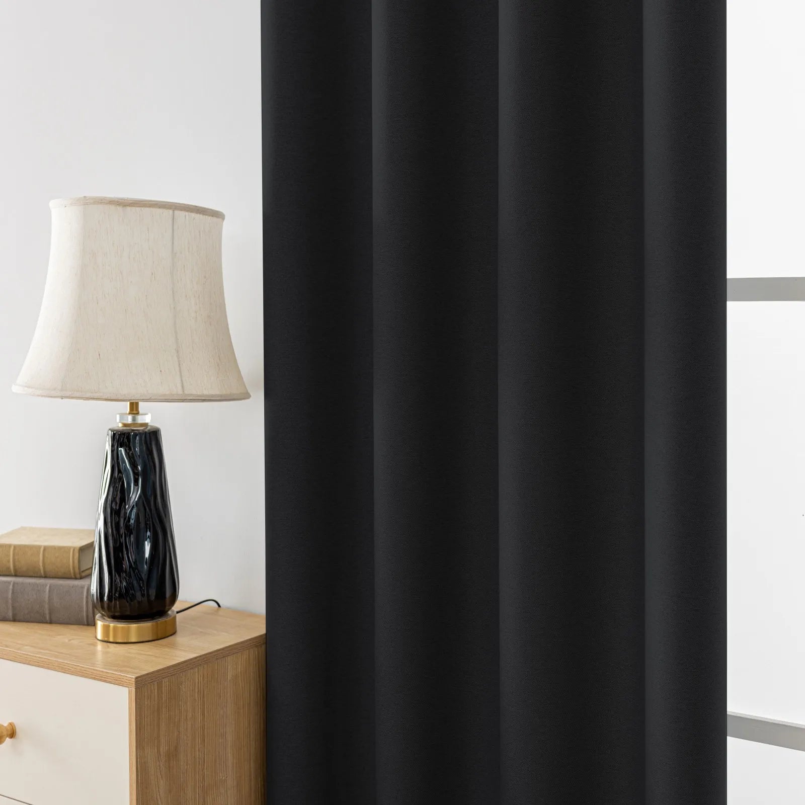 YSTYLE Velvet Curtains – 2 pcs, Blackout, Thermal Insulated, Modern Eyelet Drapes