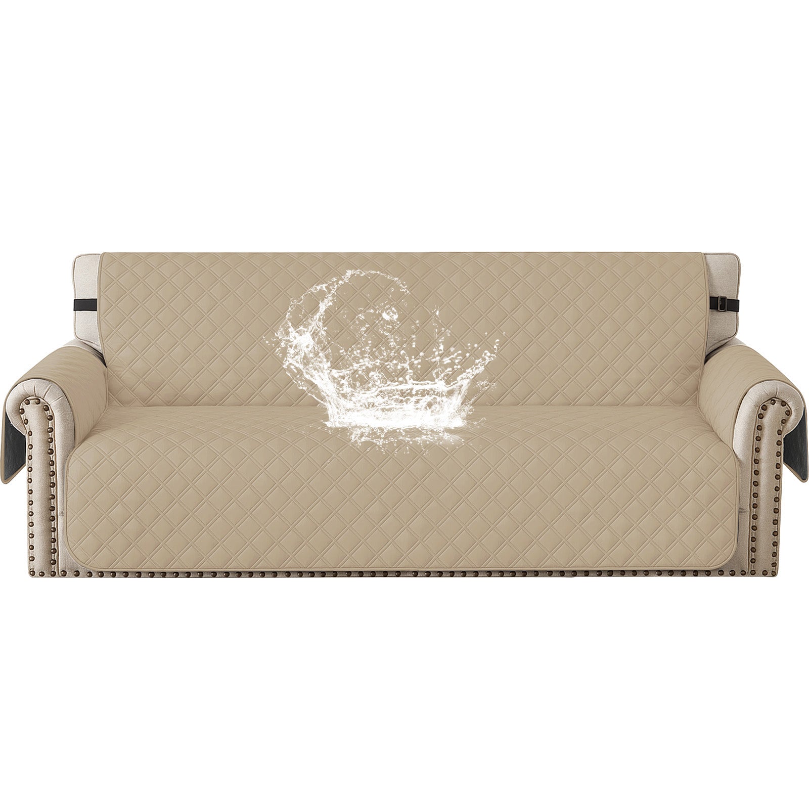 YSTYLE 100% Waterproof 3 Seater Sofa Cover with Side Pockets-YSTYLE