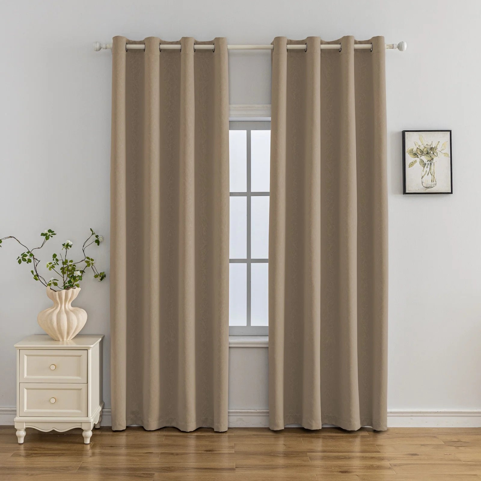 YSTYLE Indoor Curtains 2 pcs-embossed blackout, Curtain Collection