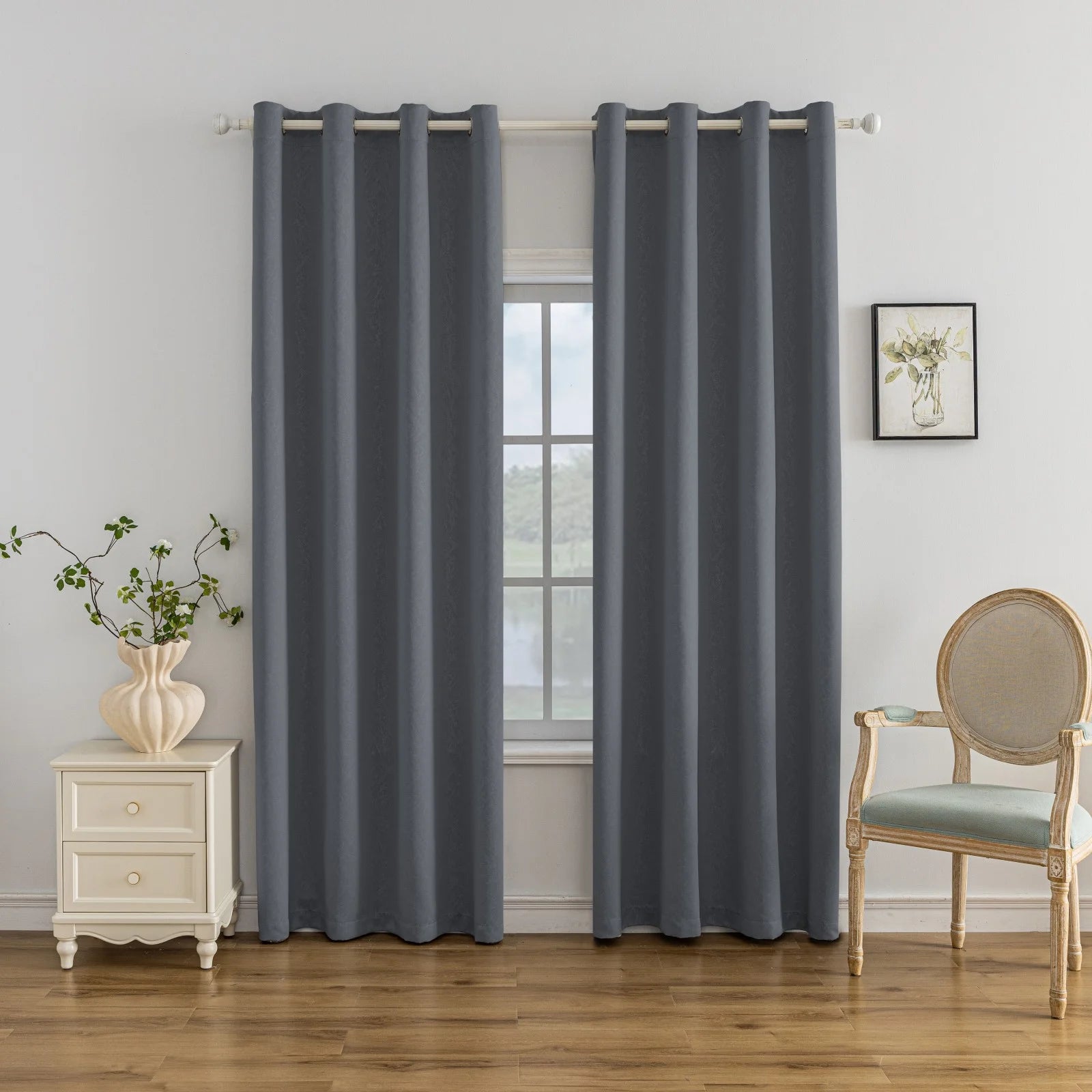 YSTYLE 2 Pieces Blackout Curtains Thermal Insulated Soundproof-YSTYLE