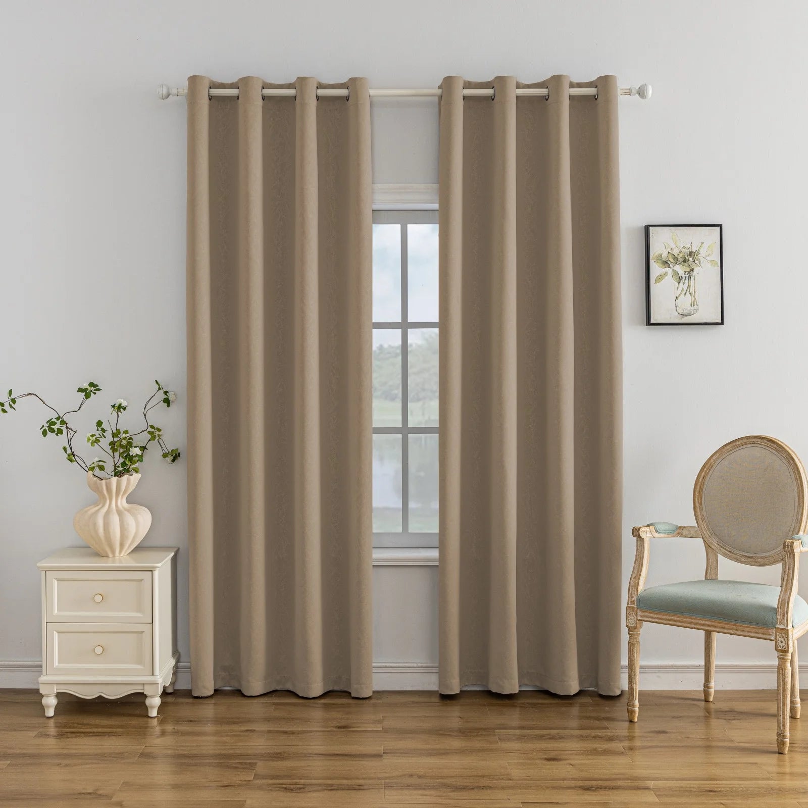 YSTYLE 2 Pieces Blackout Curtains Thermal Insulated Soundproof-YSTYLE