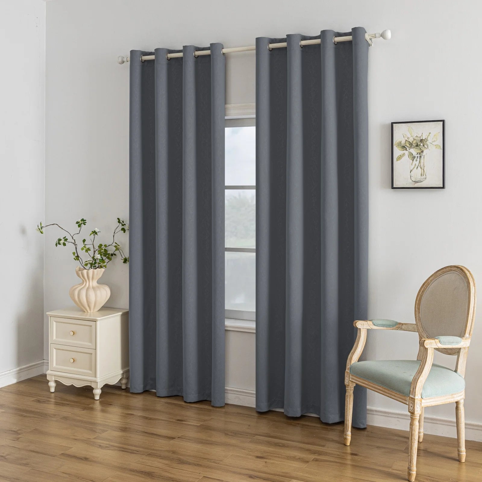 YSTYLE Indoor Curtains 2 pcs-embossed blackout, Curtain Collection