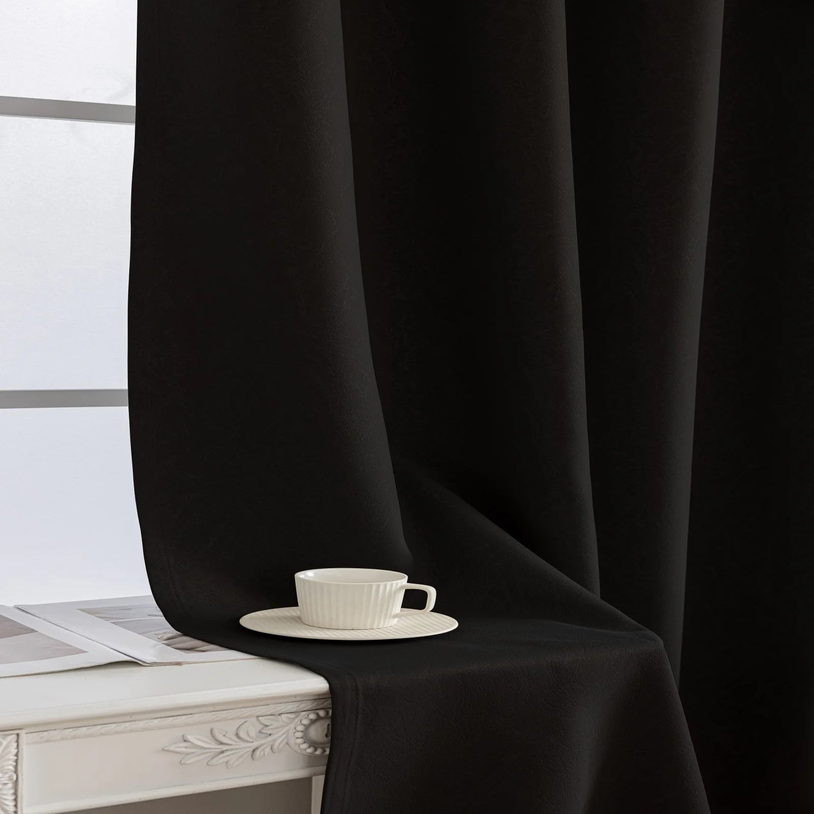 YSTYLE Indoor Curtains 2 pcs-embossed blackout, Curtain Collection