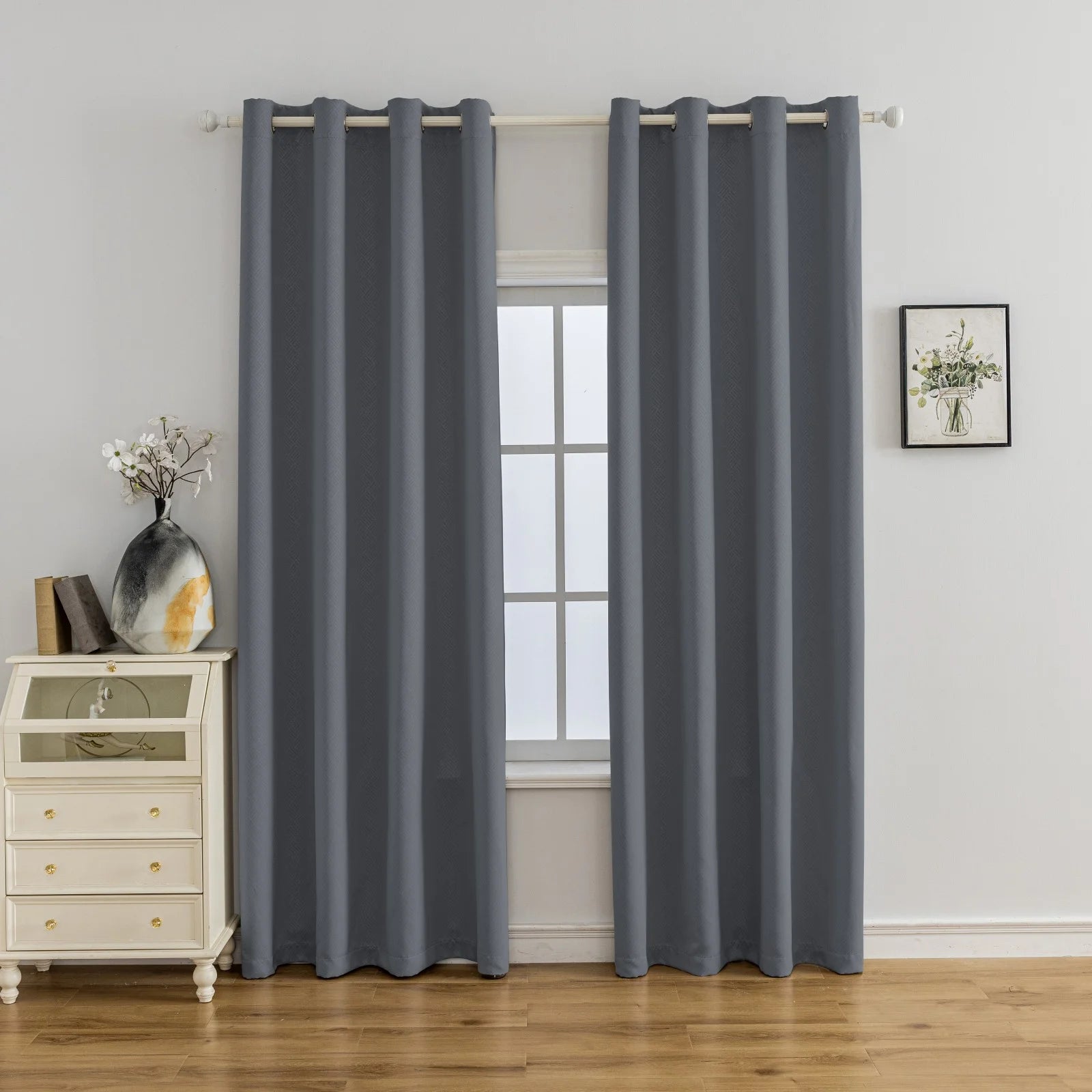 YSTYLE Indoor Curtains 2pcs-Five lines flower blackout, Curtain Collection