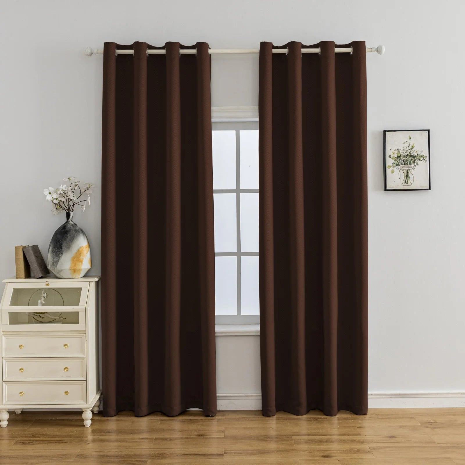 YSTYLE Indoor Curtains 2pcs-Five lines flower blackout, Curtain Collection