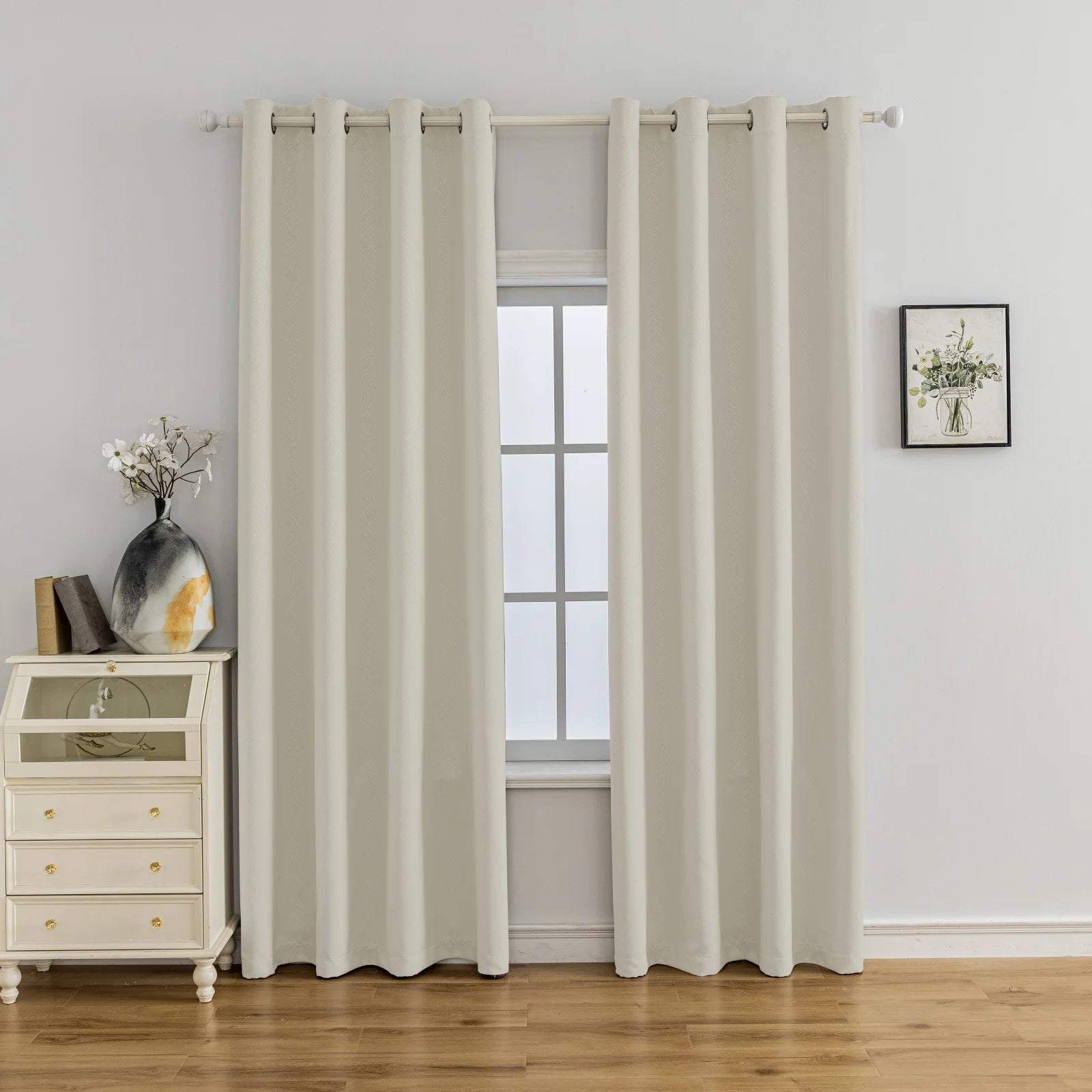 YSTYLE Indoor Curtains 2pcs-Five lines flower blackout, Curtain Collection