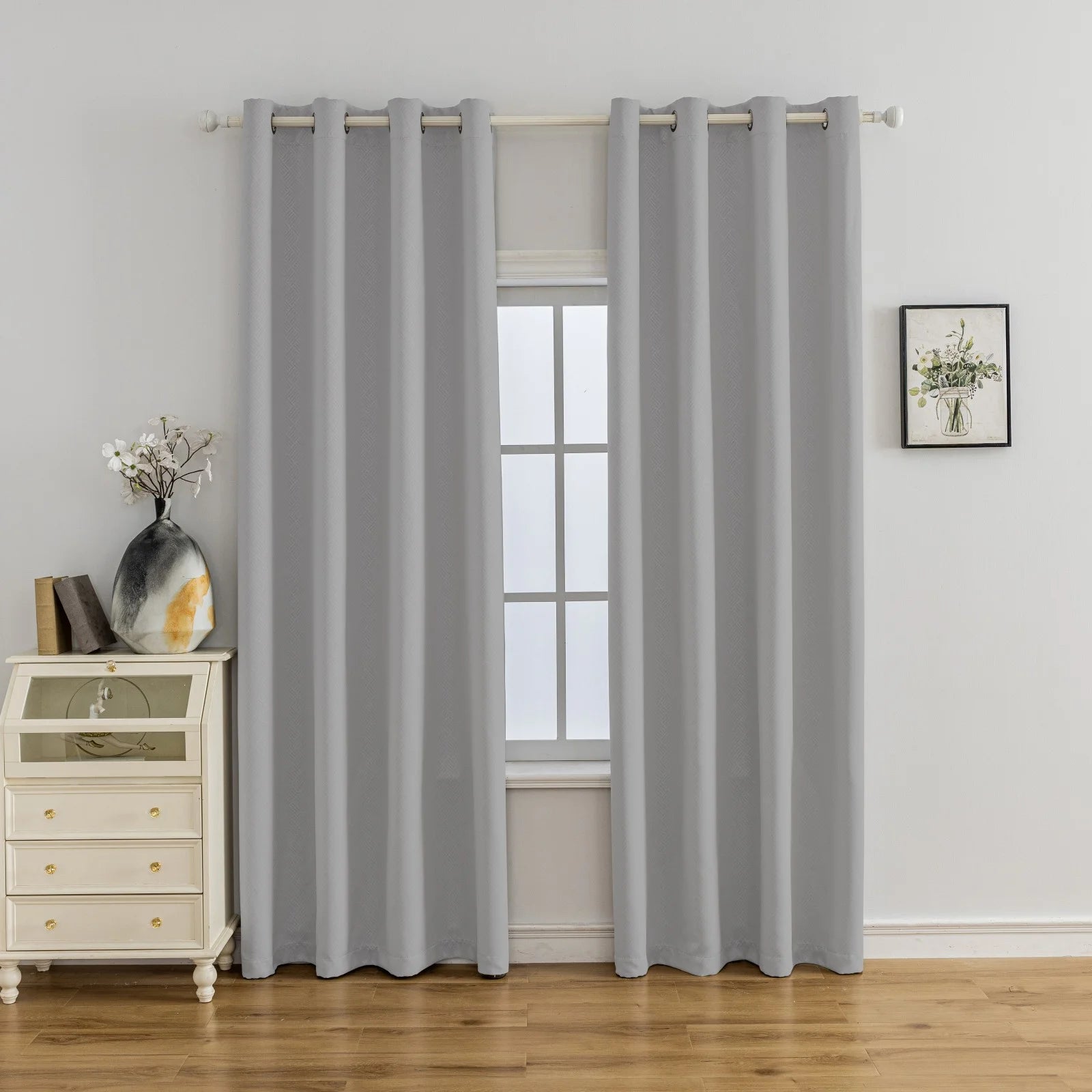 YSTYLE Indoor Curtains 2pcs-Five lines flower blackout, Curtain Collection