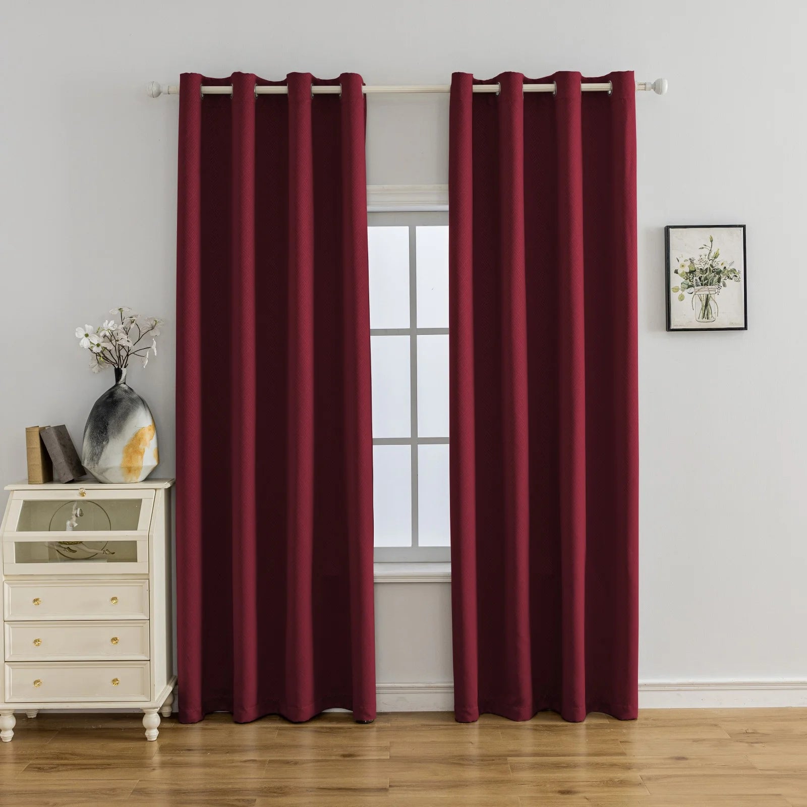 YSTYLE Indoor Curtains 2pcs-Five lines flower blackout, Curtain Collection