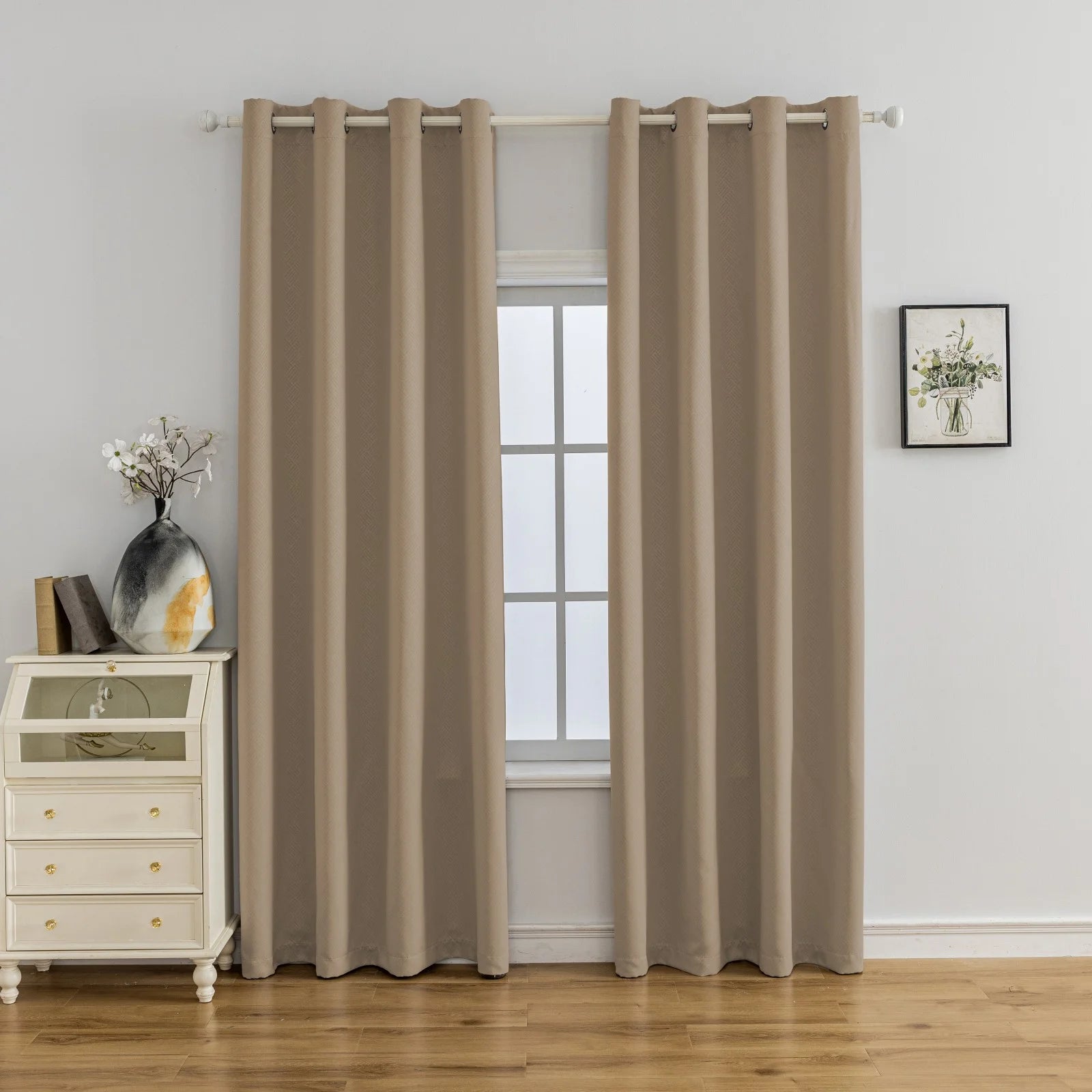 YSTYLE Indoor Curtains 2pcs-Five lines flower blackout, Curtain Collection