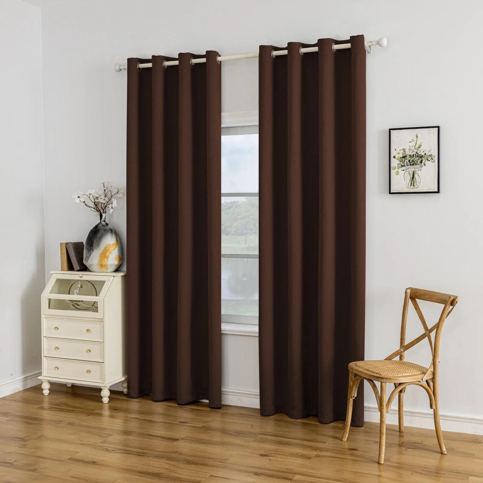 YSTYLE Indoor Curtains 2pcs-Five lines flower blackout, Curtain Collection