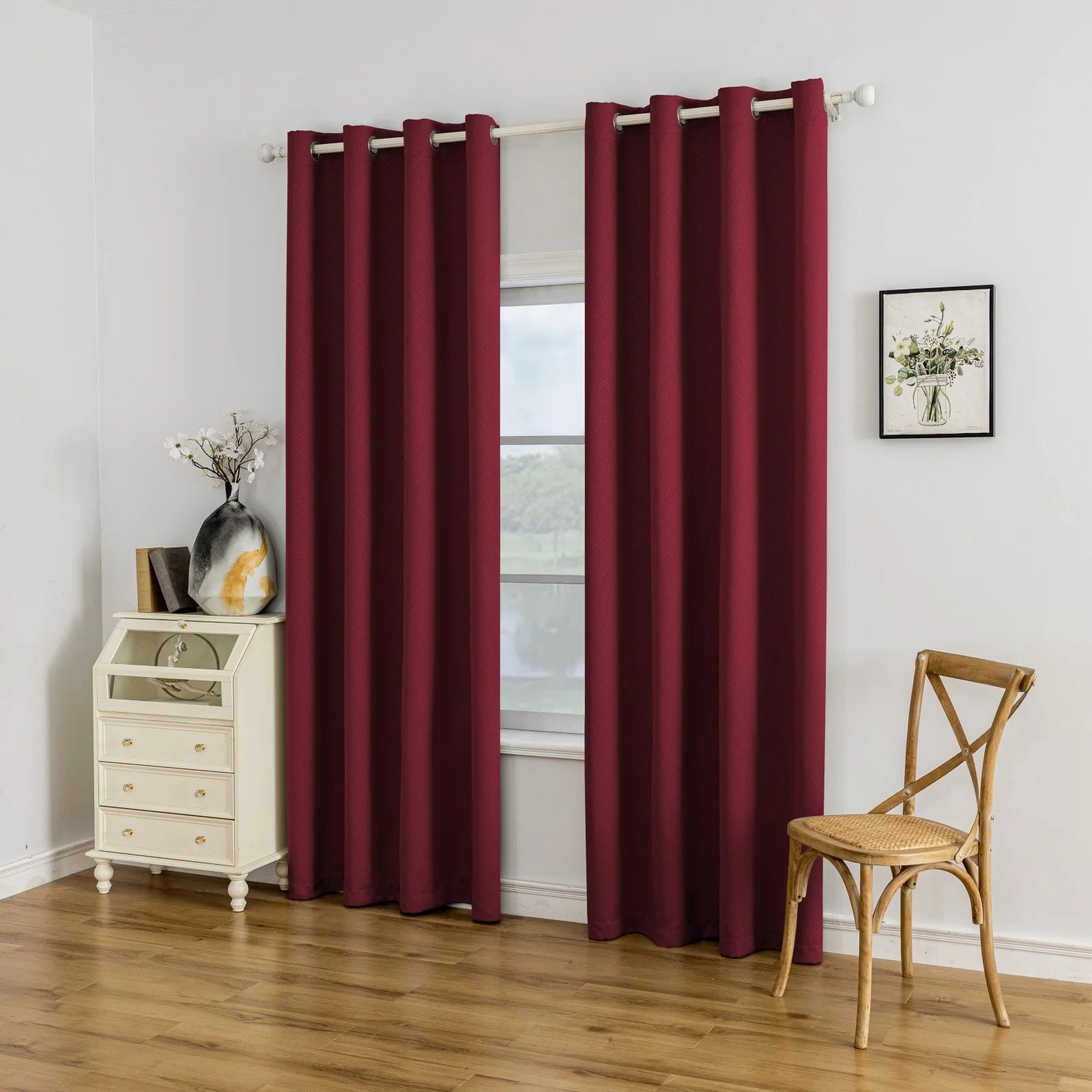 YSTYLE Indoor Curtains 2pcs-Five lines flower blackout, Curtain Collection