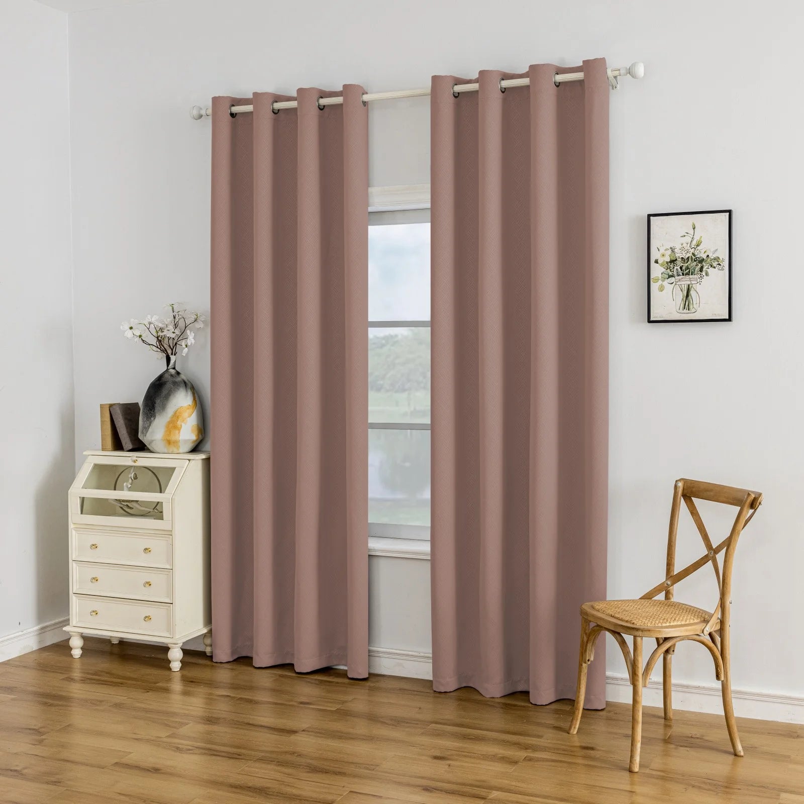 YSTYLE Indoor Curtains 2pcs-Five lines flower blackout, Curtain Collection