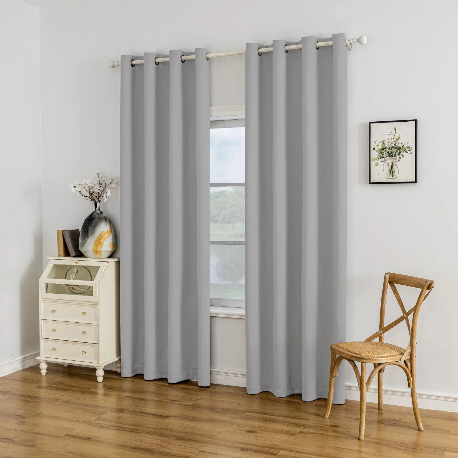 YSTYLE Indoor Curtains 2pcs-Five lines flower blackout, Curtain Collection