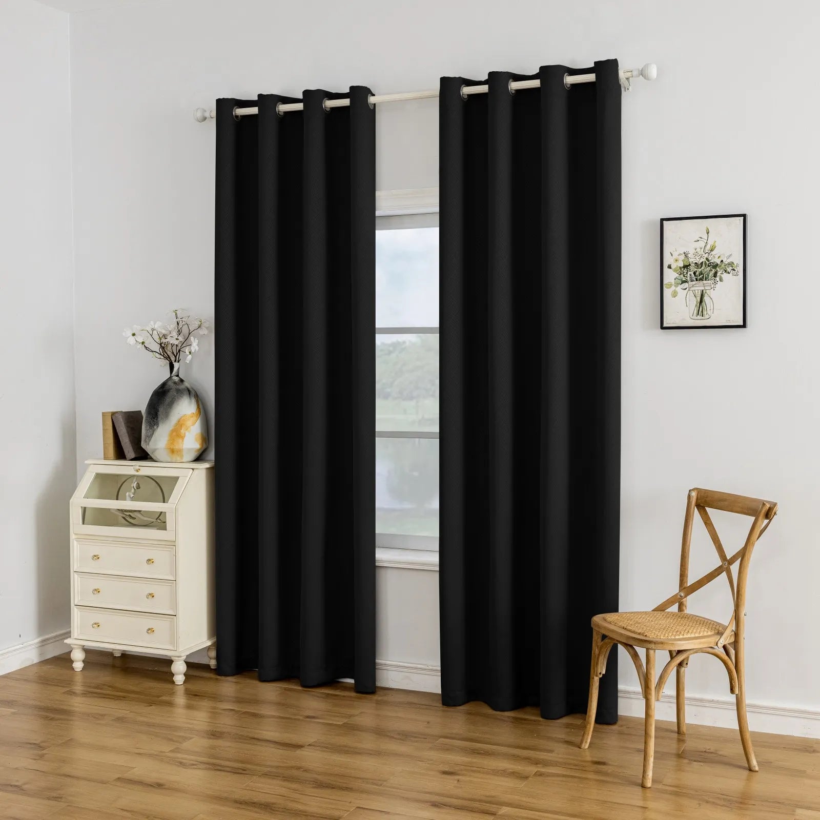 YSTYLE Indoor Curtains 2pcs-Five lines flower blackout, Curtain Collection