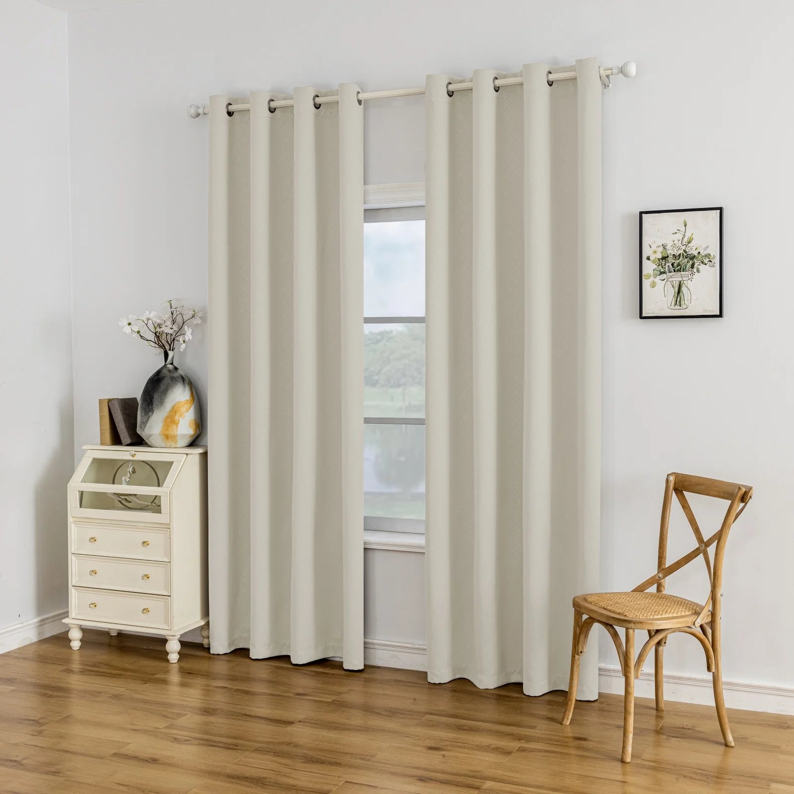 YSTYLE Indoor Curtains 2pcs-Five lines flower blackout, Curtain Collection