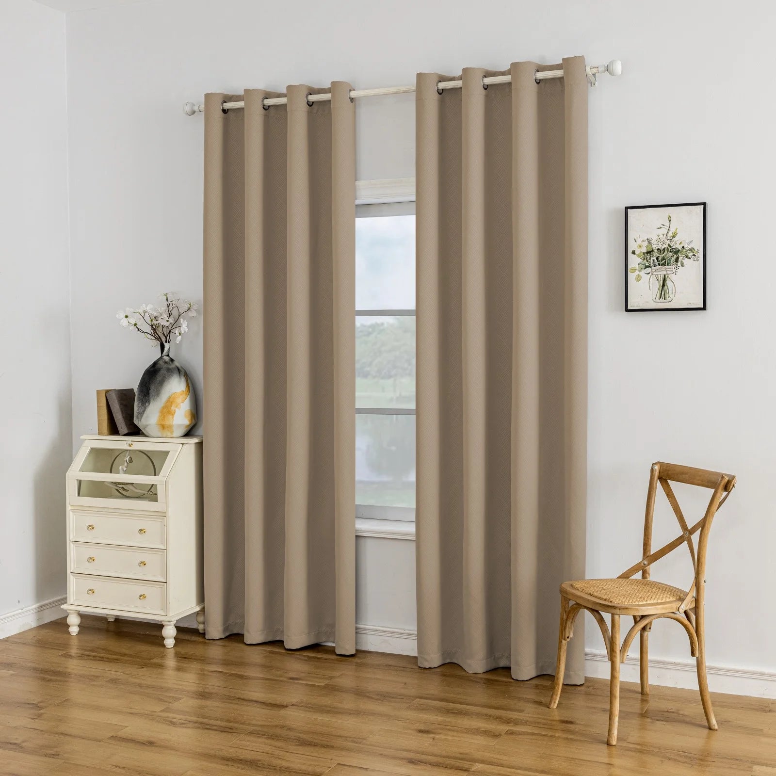 YSTYLE Indoor Curtains 2pcs-Five lines flower blackout, Curtain Collection