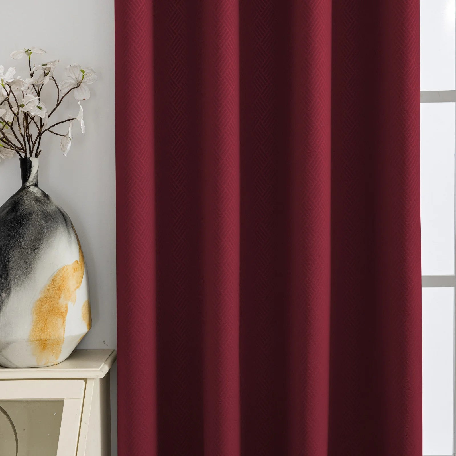 YSTYLE Indoor Curtains 2pcs-Five lines flower blackout, Curtain Collection