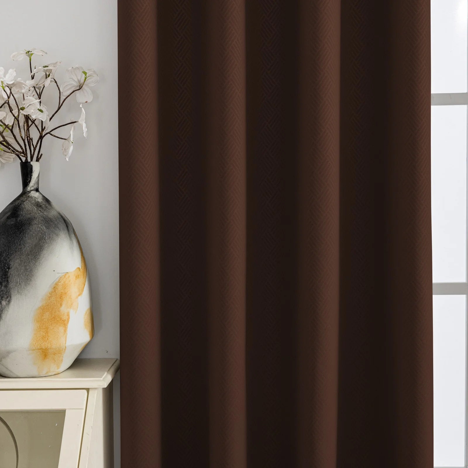 YSTYLE Indoor Curtains 2pcs-Five lines flower blackout, Curtain Collection