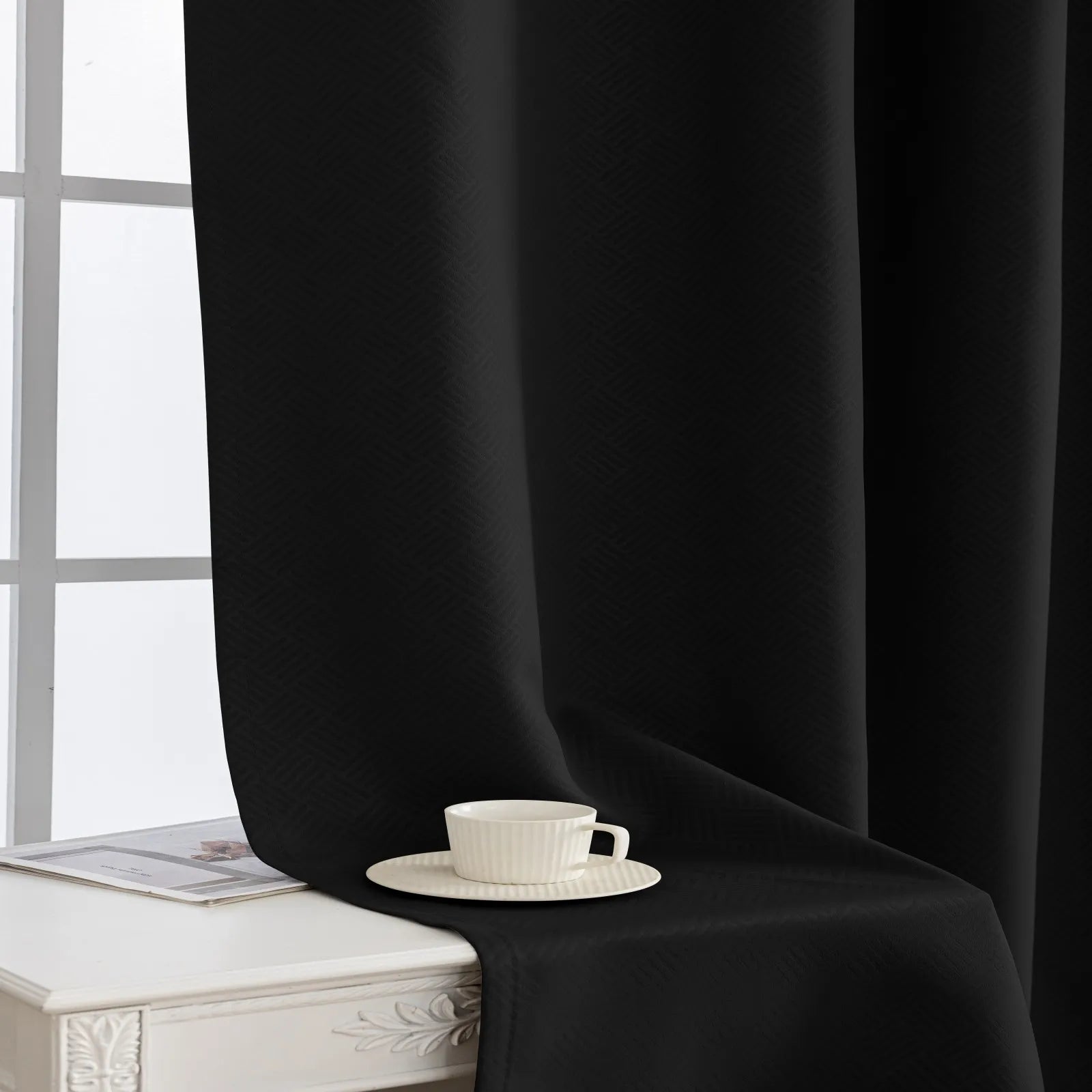 YSTYLE Indoor Curtains 2pcs-Five lines flower blackout, Curtain Collection