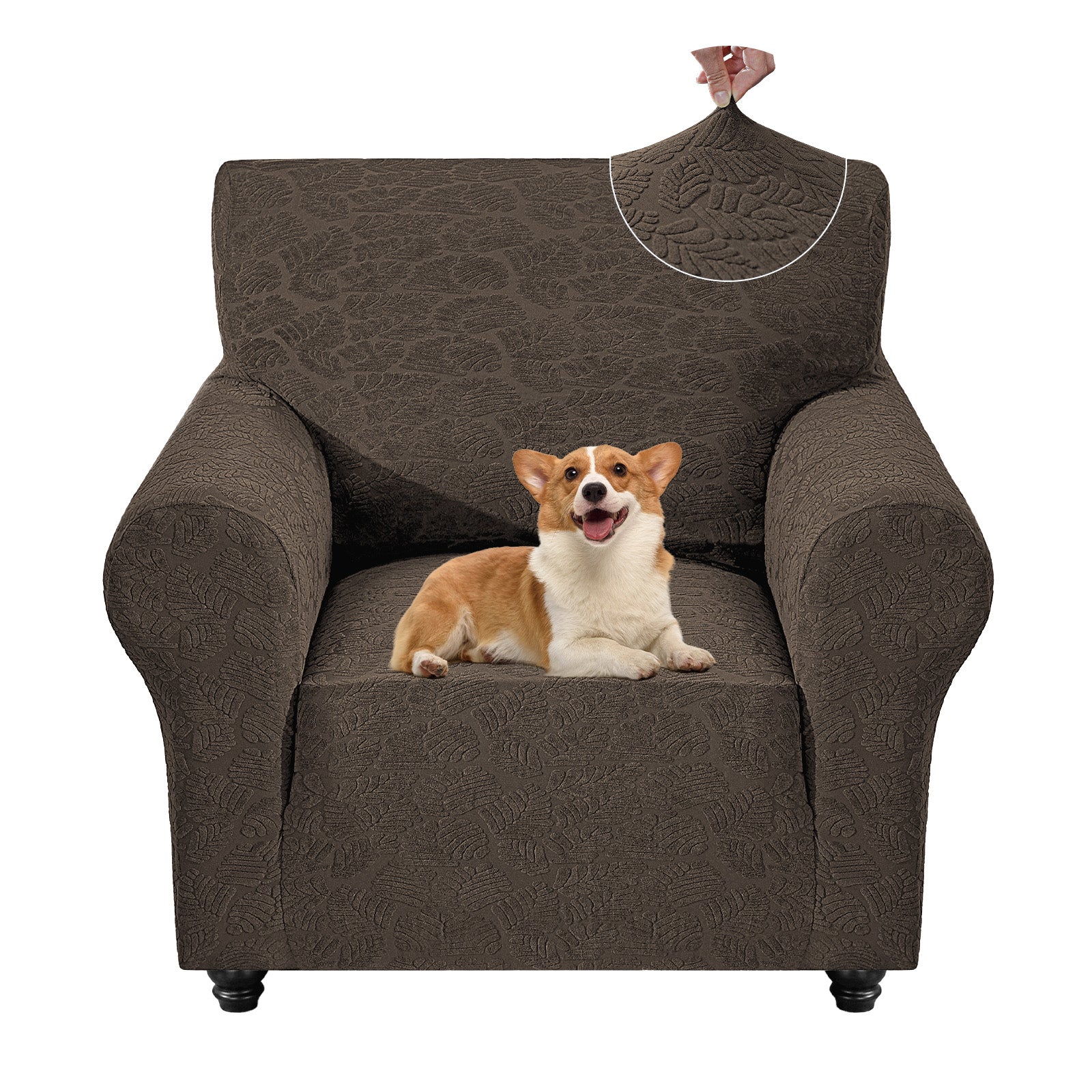 YSTYLE Stretch 1 Seater Sofa Cover with Armrests Anti Slip-YSTYLE