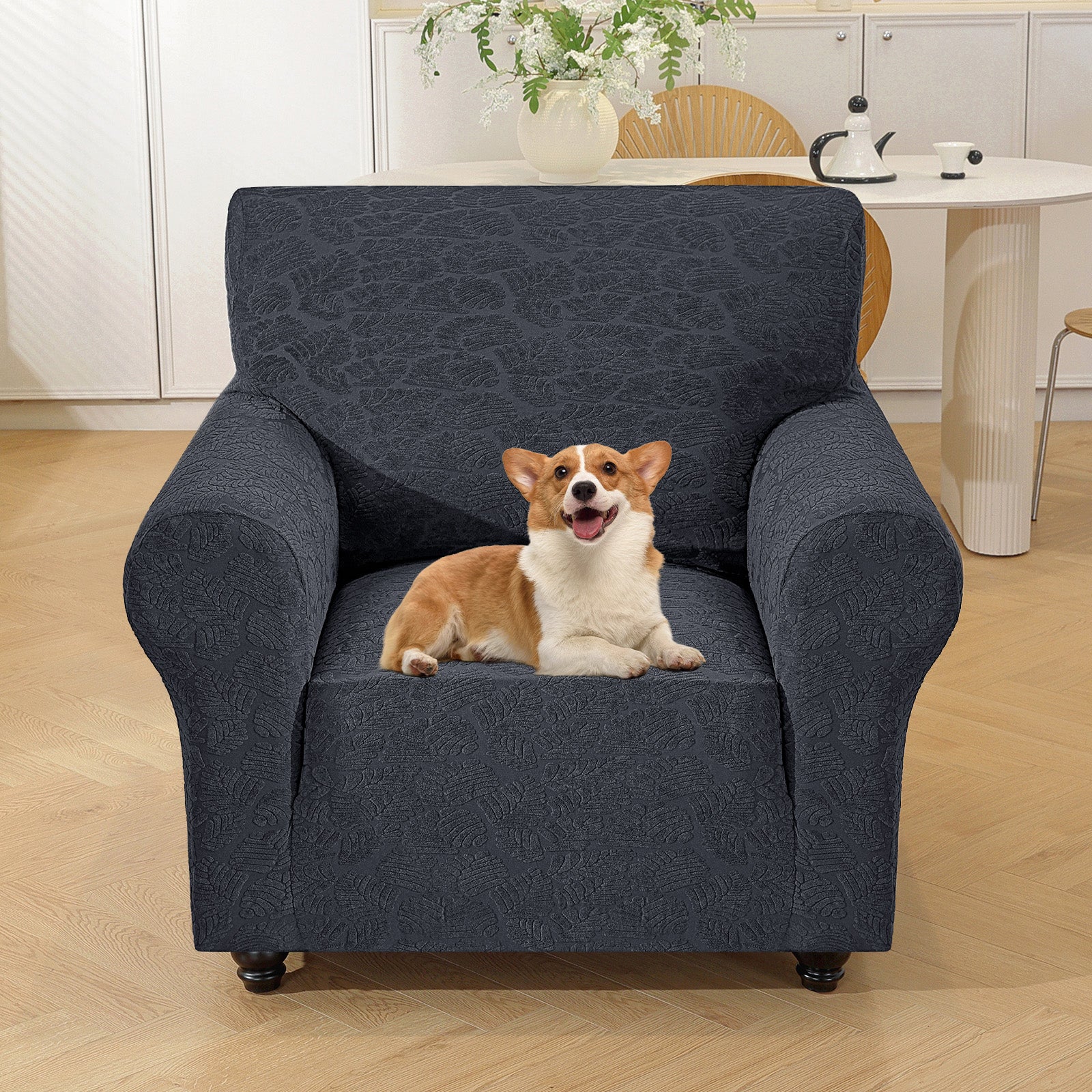 YSTYLE Stretch 1 Seater Sofa Cover with Armrests Anti Slip-YSTYLE