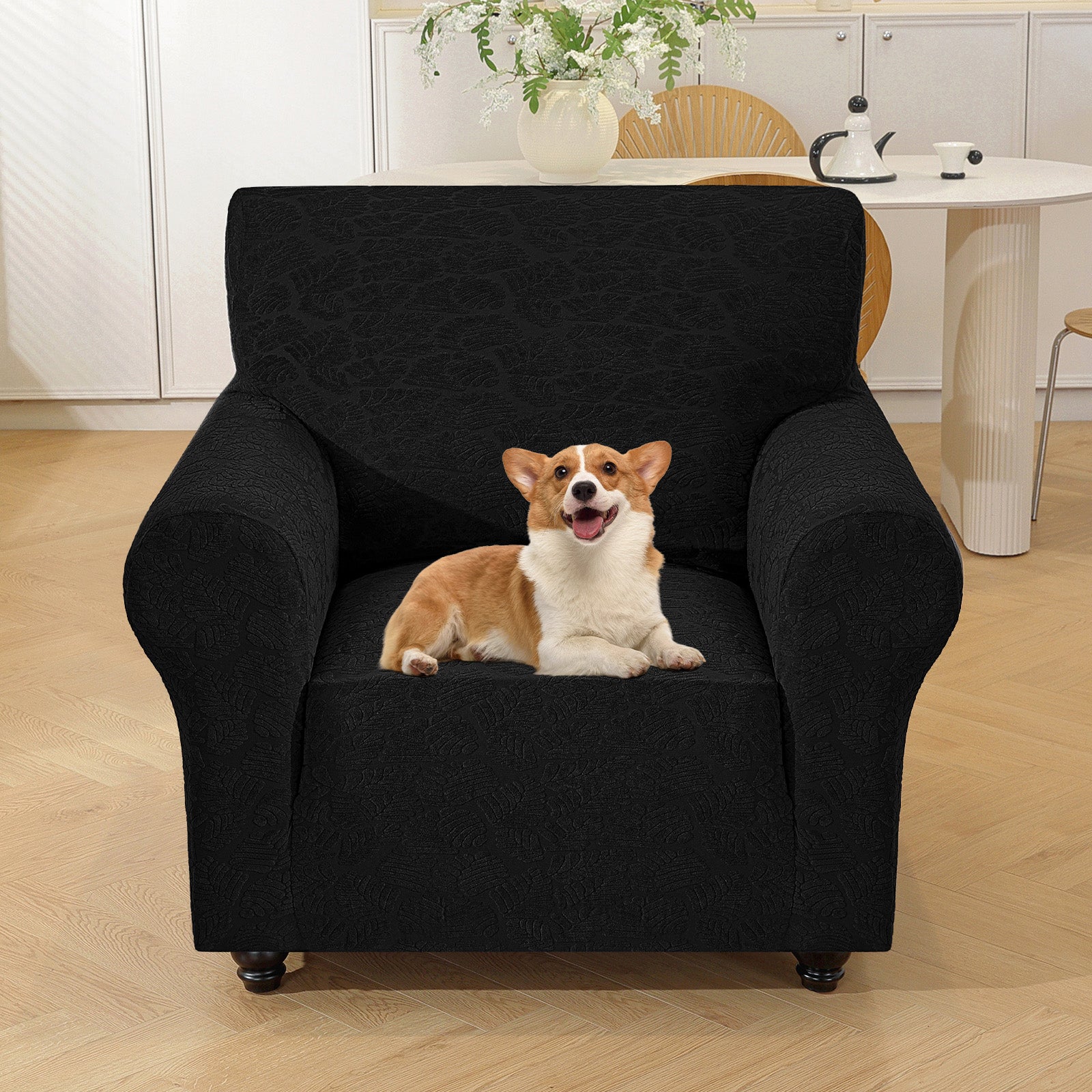 YSTYLE Stretch 1 Seater Sofa Cover with Armrests Anti Slip-YSTYLE