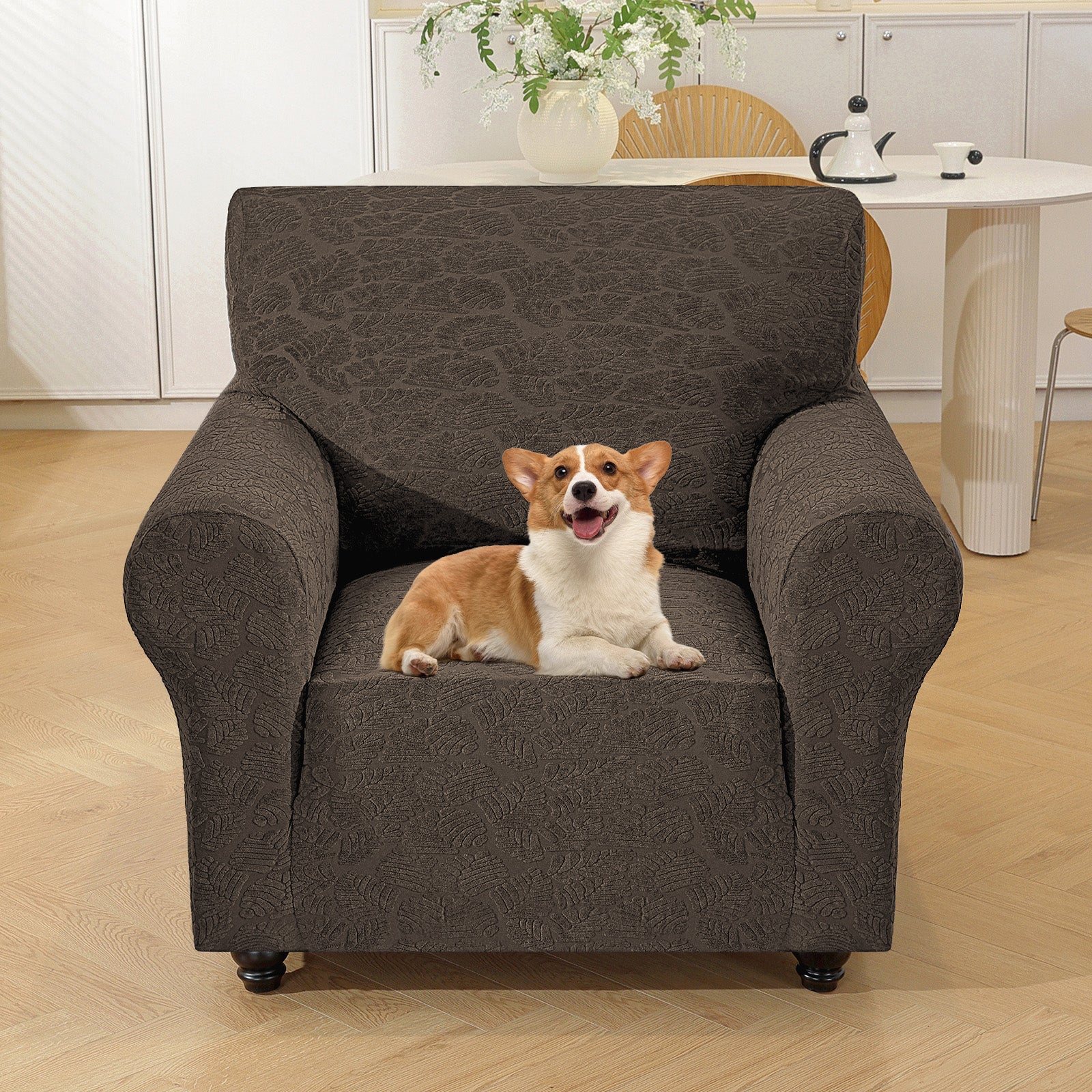 YSTYLE Stretch 1 Seater Sofa Cover with Armrests Anti Slip-YSTYLE