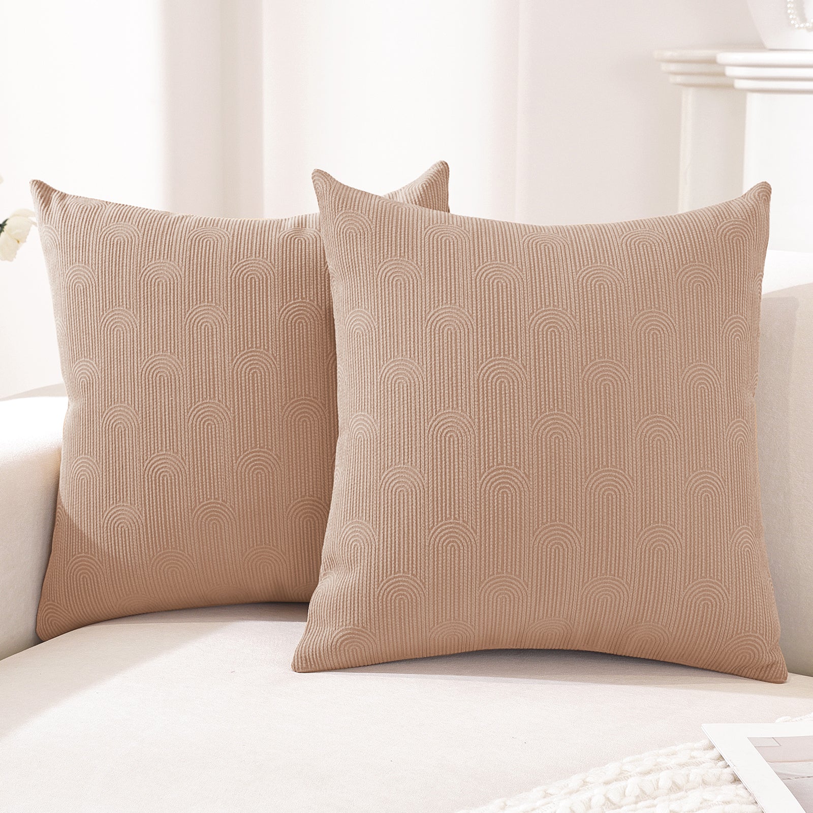 Ystyle 2 Pieces Sofa Cushion Covers 60x60cm Invisible Zipper-YSTYLE