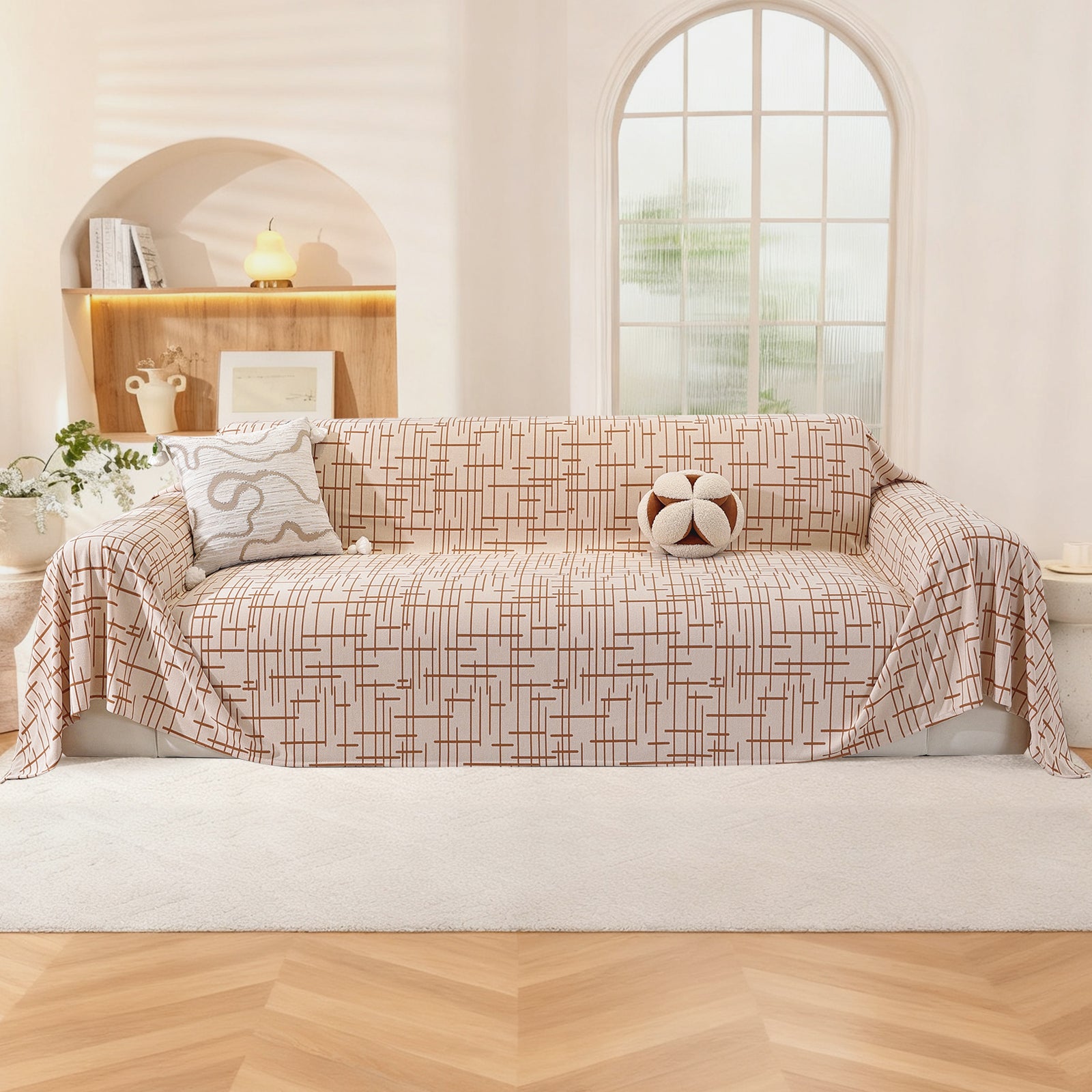 Ystyle 1-Seater Sofa Cover with Armrests, 180x230 CM, Universal Sofa Protector, Decorative Armchair Slipcover, Ideal as Furniture Throw, Full-Cover Anti-Stain Sofa Sheet