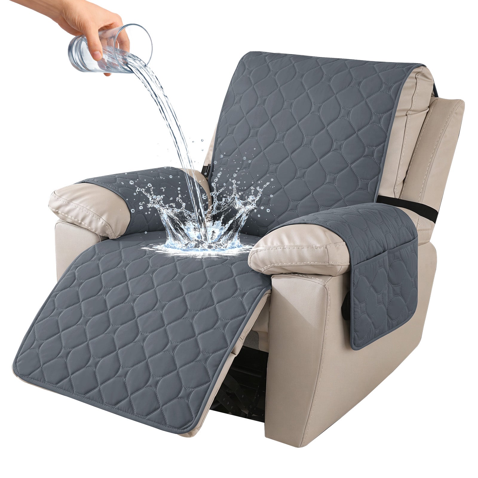 YSTYLE imperméable Recliner Armchair couverture with accoudoirs 1 Seater