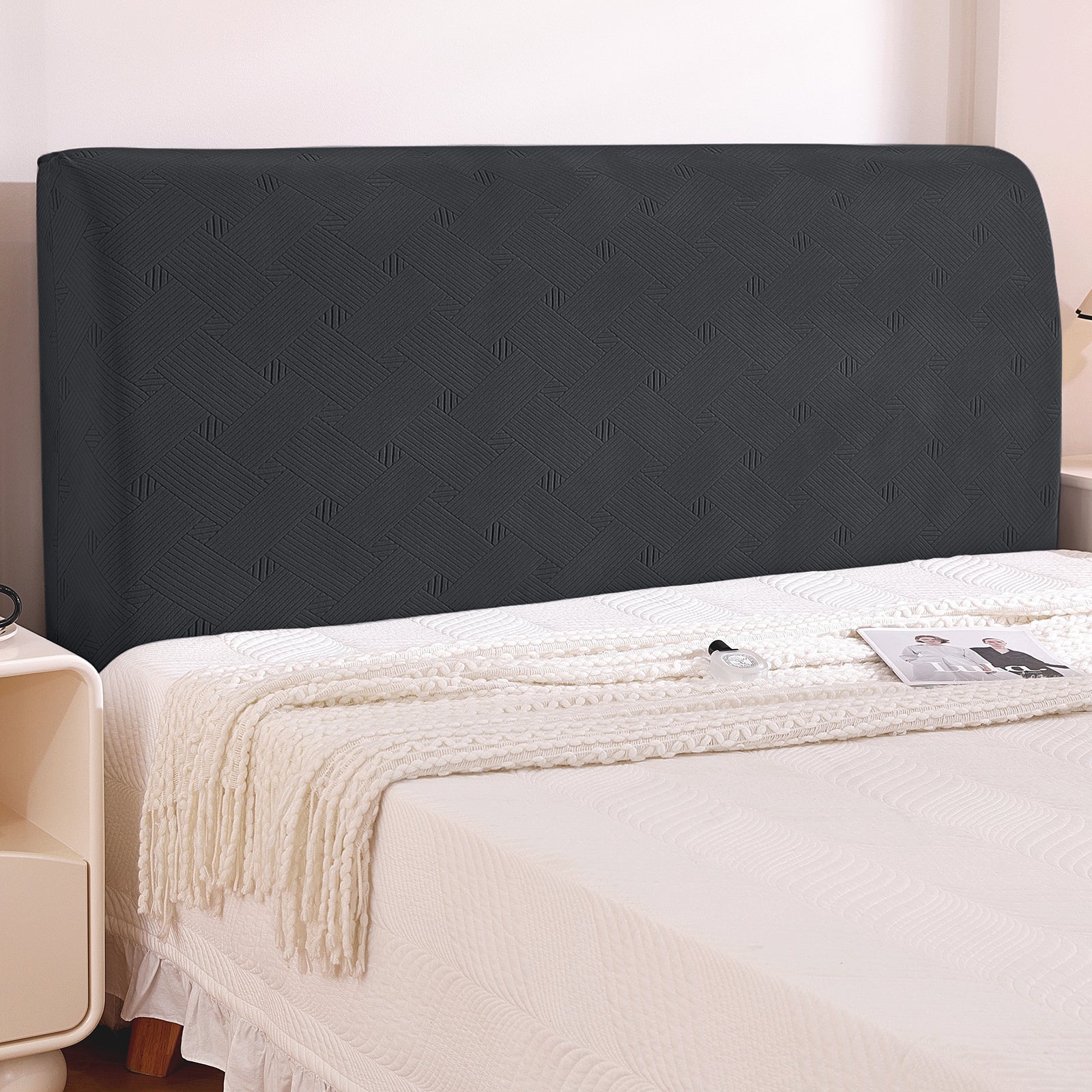 Ystyle 150cm Bed Headboard Cover, Elasticized Double/Single Bed Headboard Cover, Washable Double Bed Headboard Slipcover, Universal Dust-Proof Headboard Cover