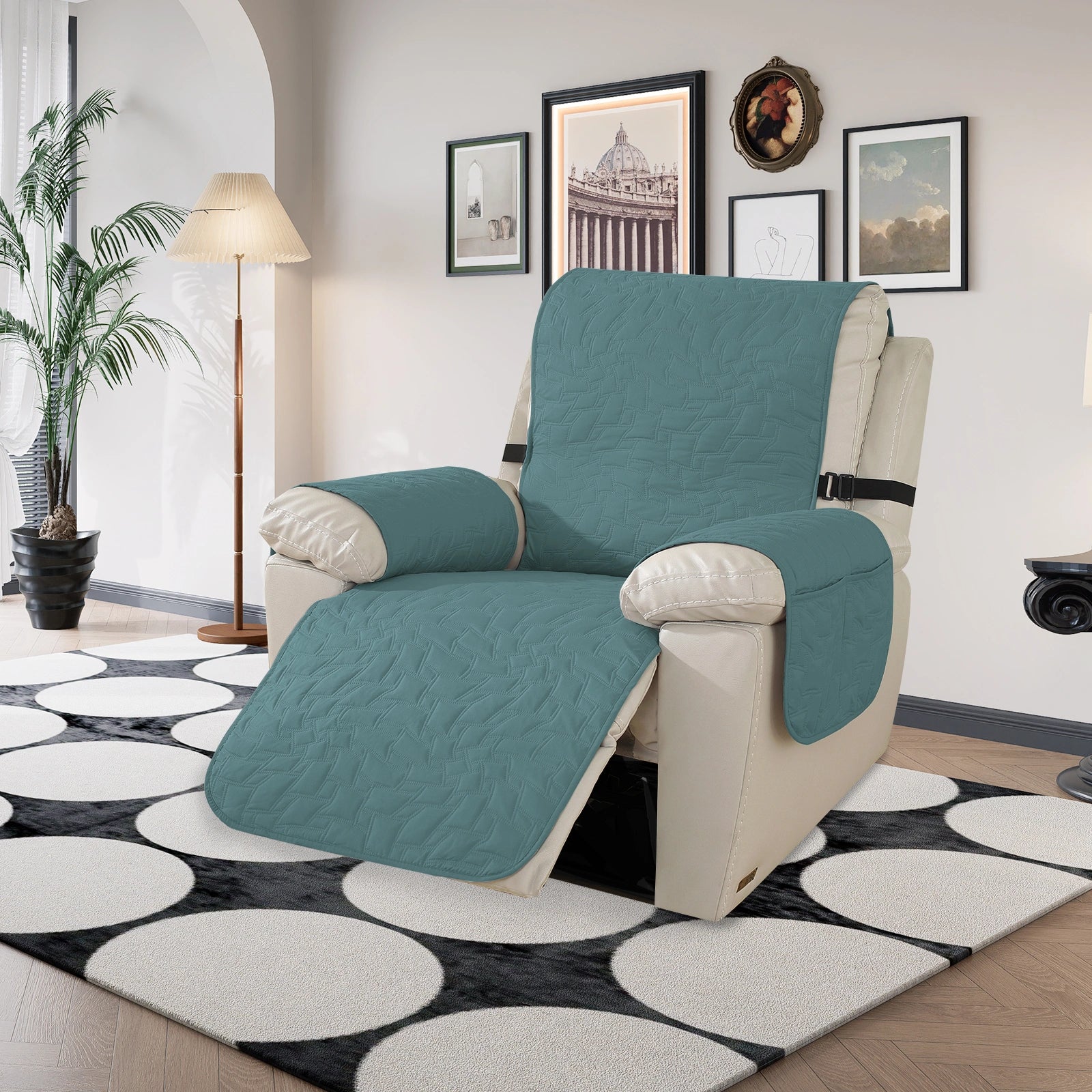 YSTYLE 1 Seater Recliner Armchair Cover – Waterproof, Anti-Slip, Elastic Fit with Armrests