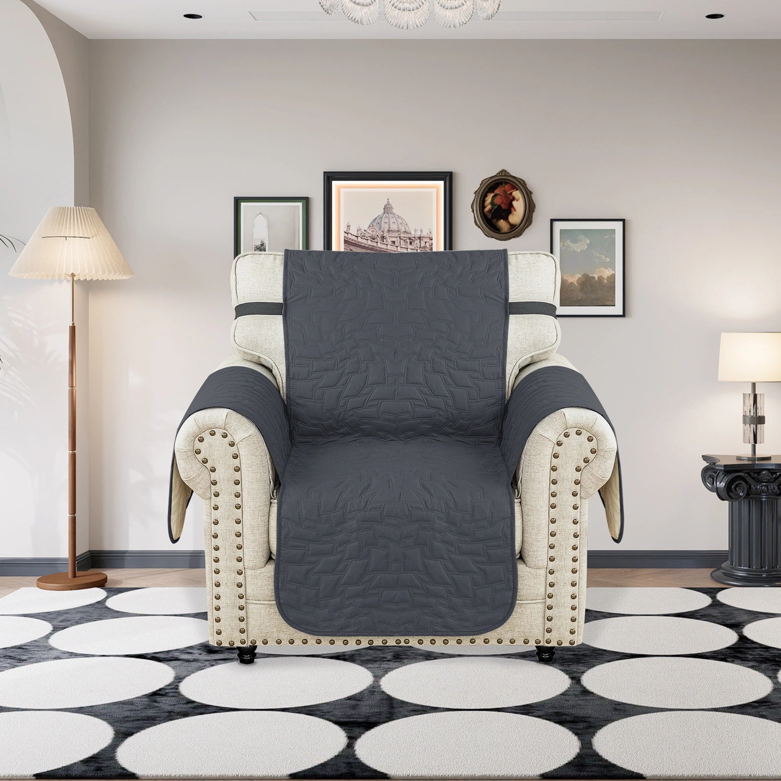 YSTYLE Waterproof 1 Seater Armchair Cover with Armrests Anti-Slip-YSTYLE