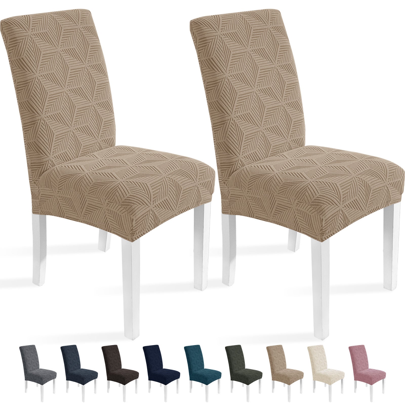 Ystyle 2-Piece Chair Covers with Backrest, Elastic Slipcovers, Universal Living Room Kitchen Chair Protectors, Cat Scratch-Resistant Modern Stain-Proof Dining Chair Covers