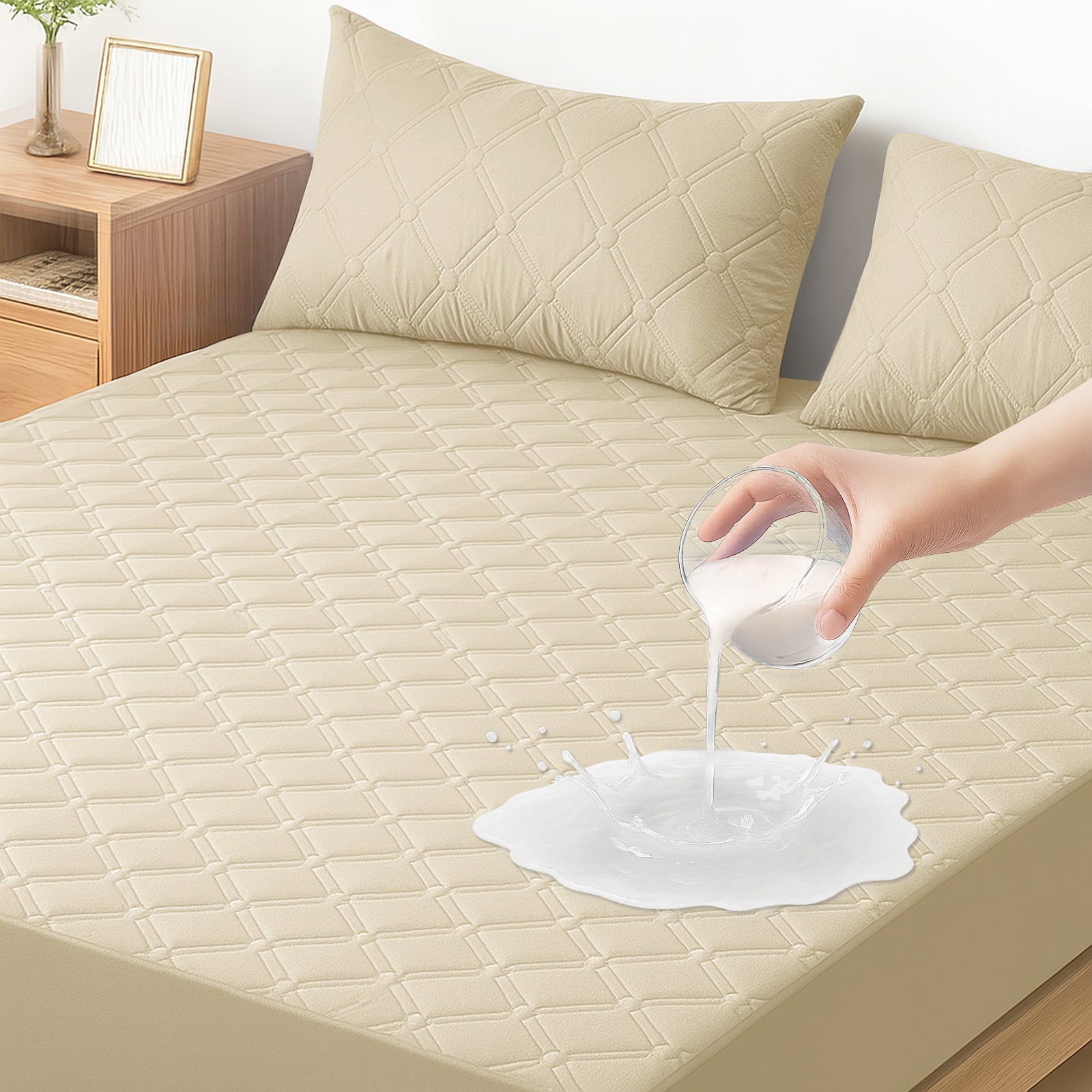 Ystyle Waterproof Mattress Protector – Double Size 160x190 cm Anti-Allergy & Scratch Resistant