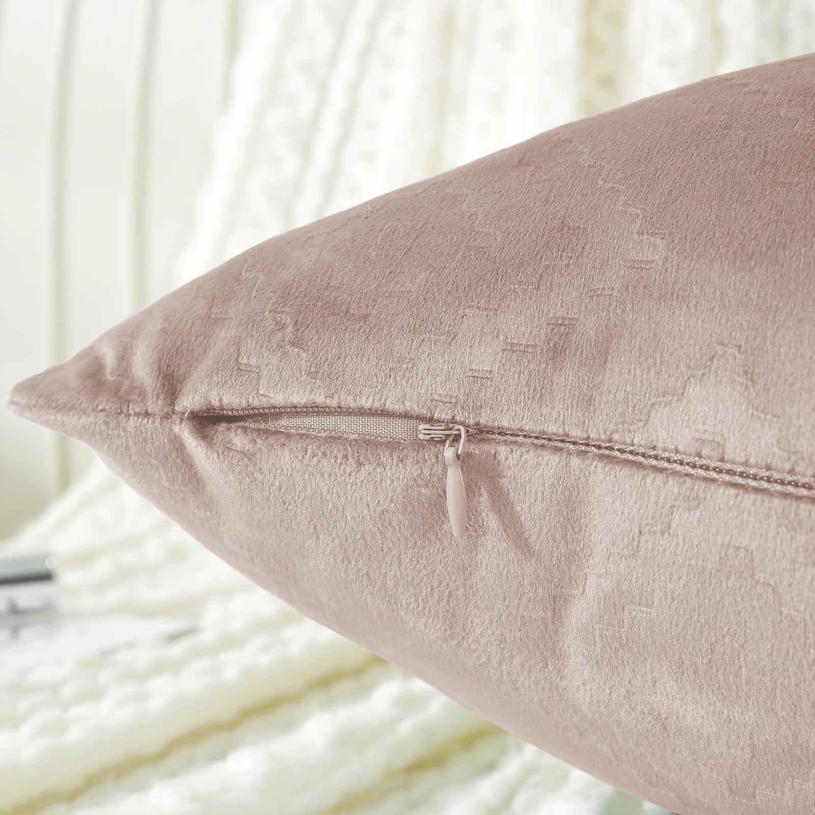 YSTYLE Velvet Sofa Cushion Covers, Decorative Throw Pillow Covers, 2 pcs, Hidden Zipper-Square shape