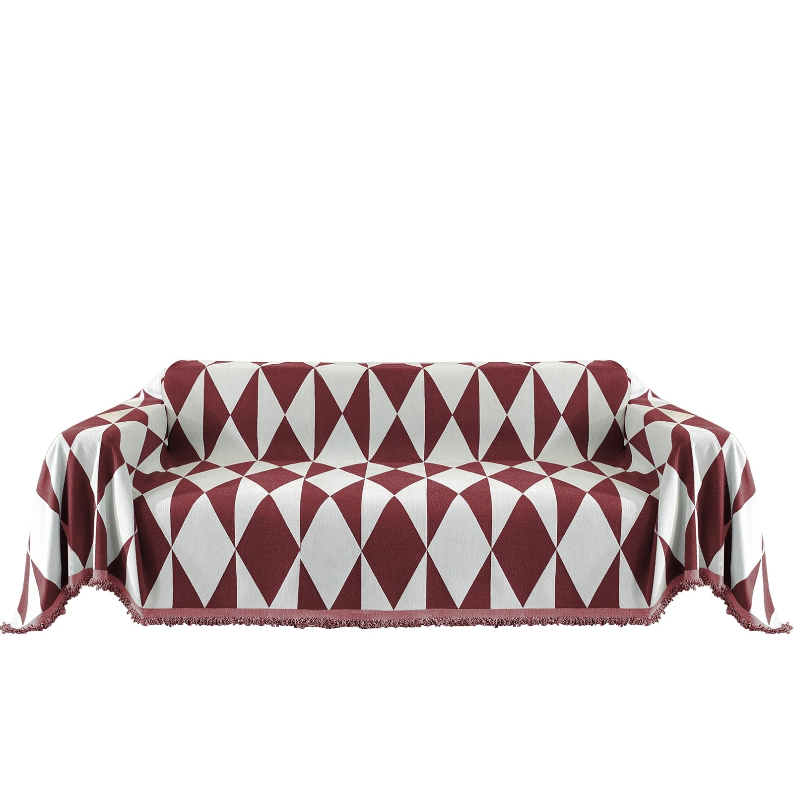 YSTYLE 4 Seater Sofa Blanket , Full Coverage, Stain-Resistant, All-Season Design,Geometric Rhombus