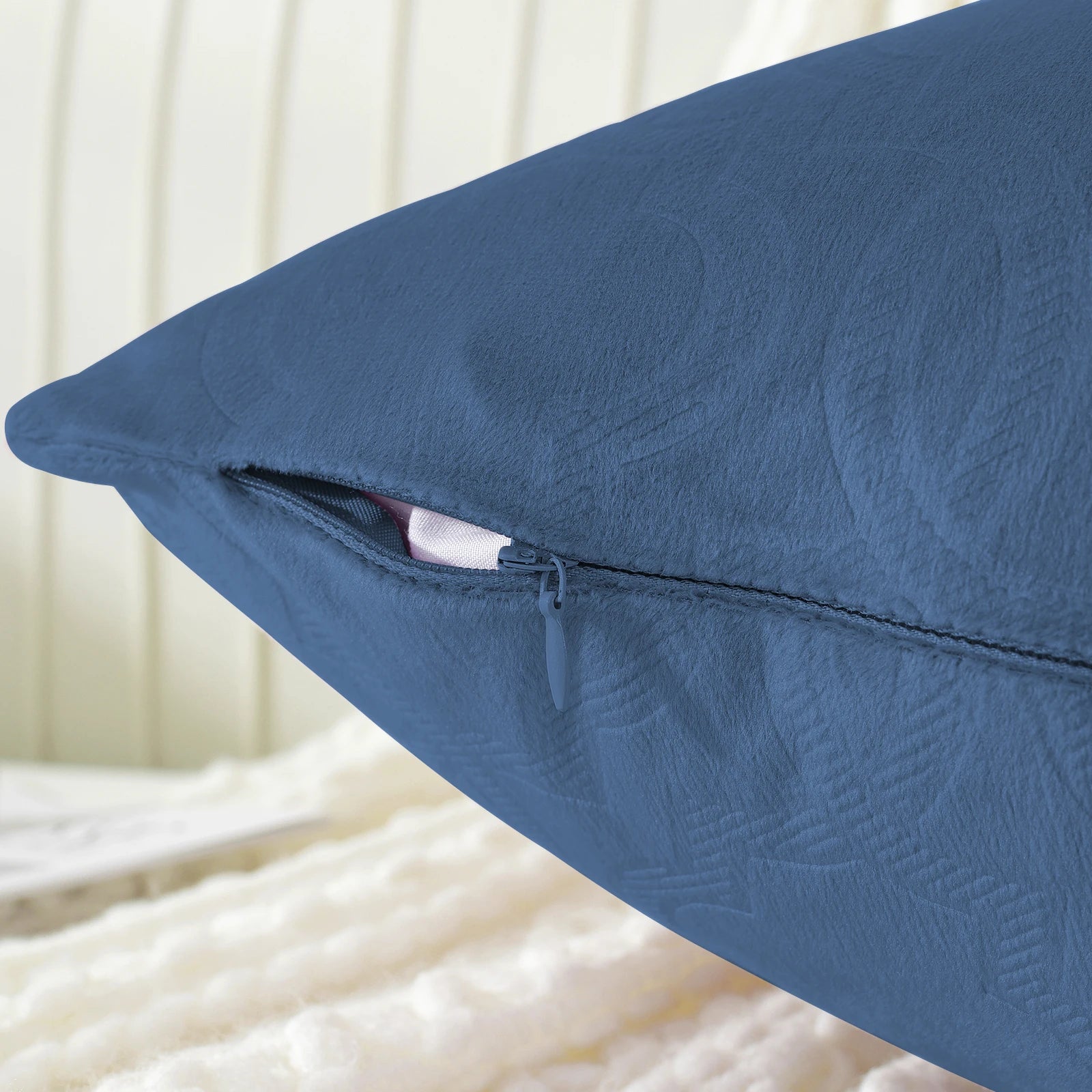 YSTYLE Velvet Sofa Cushion Covers, Decorative Throw Pillow Covers, 2 pcs, Hidden Zipper-Lantern Shape