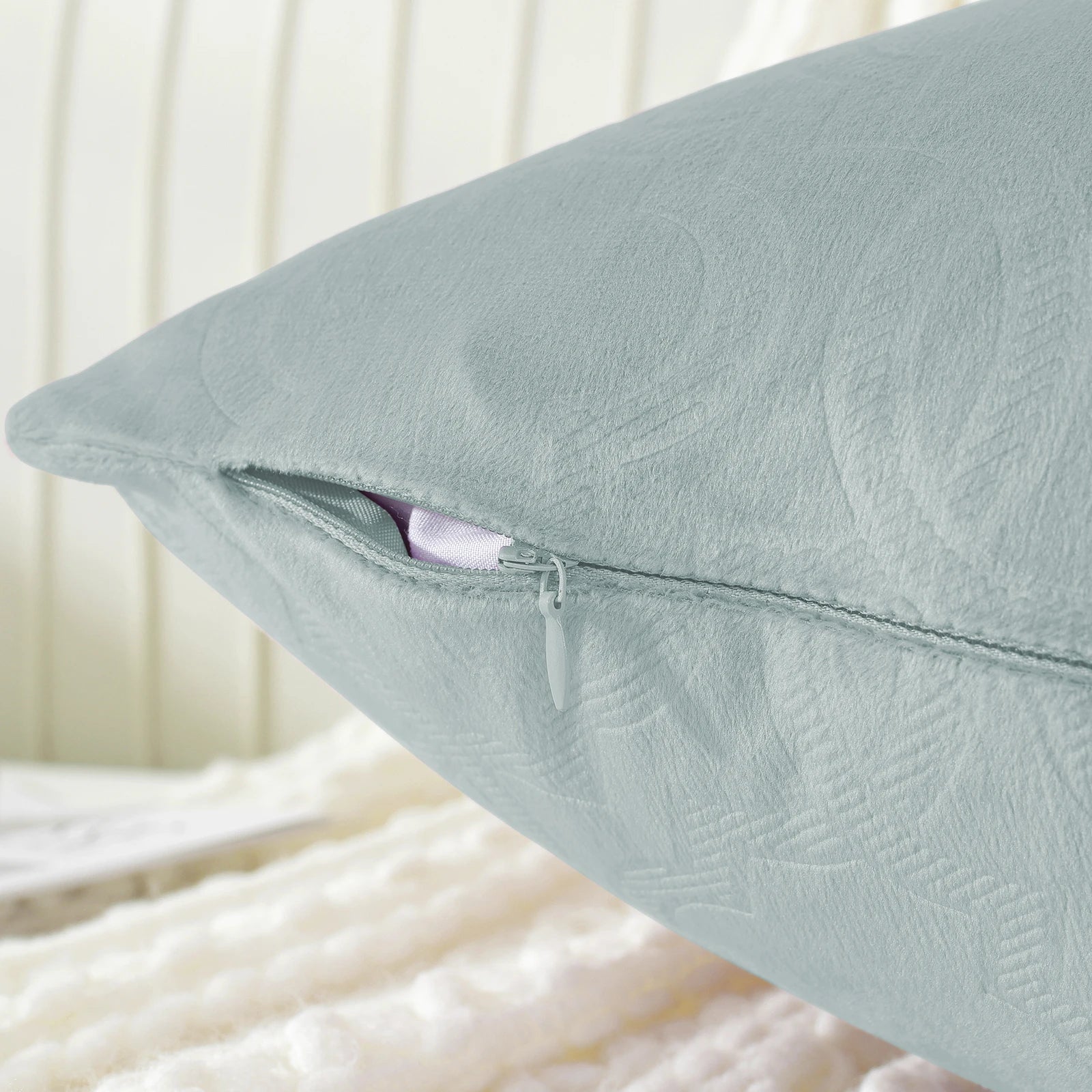 YSTYLE Velvet Sofa Cushion Covers, Decorative Throw Pillow Covers, 2 pcs, Hidden Zipper-Lantern Shape