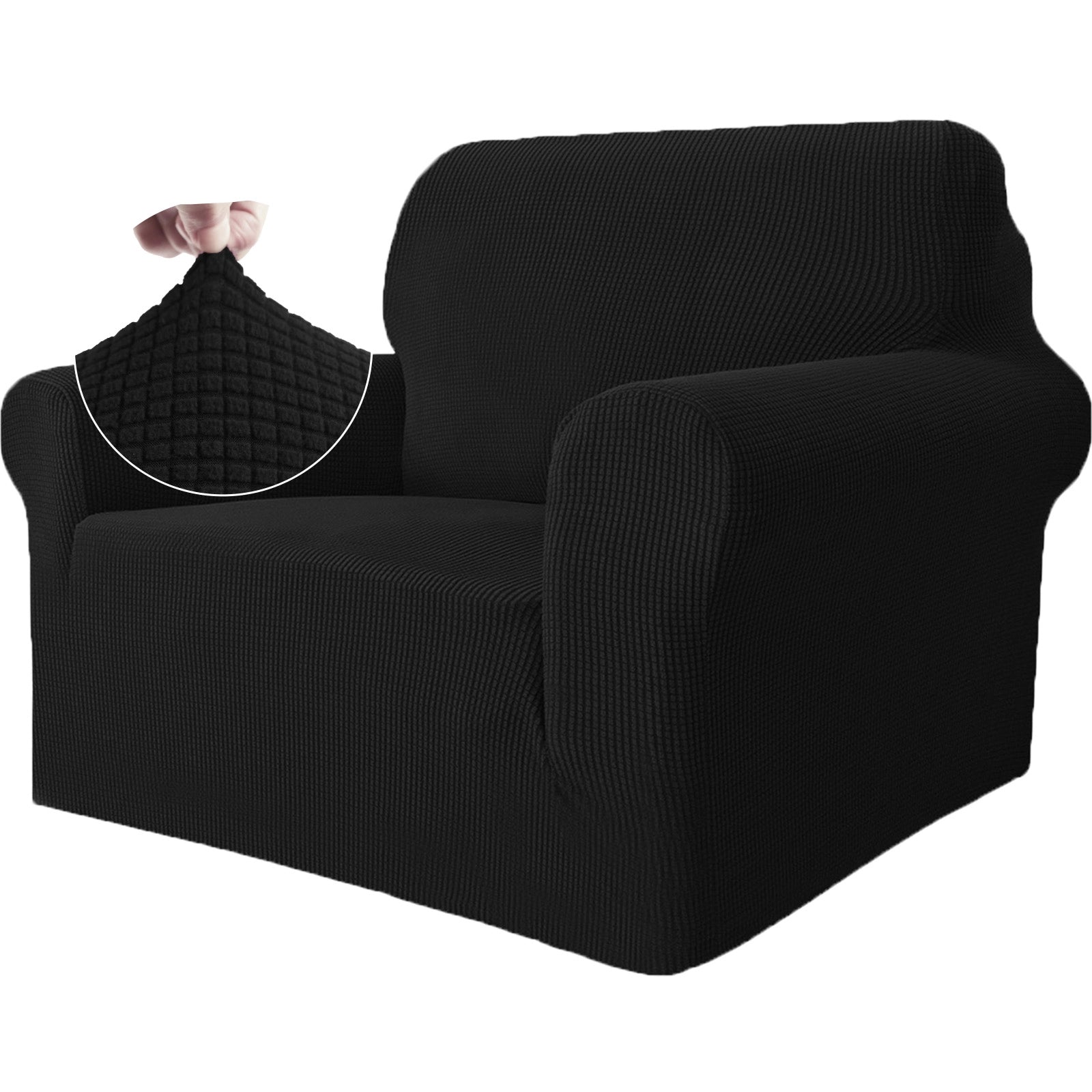 YSTYLE Stretch 1 Seater Sofa Cover with Armrests Anti Slip-YSTYLE