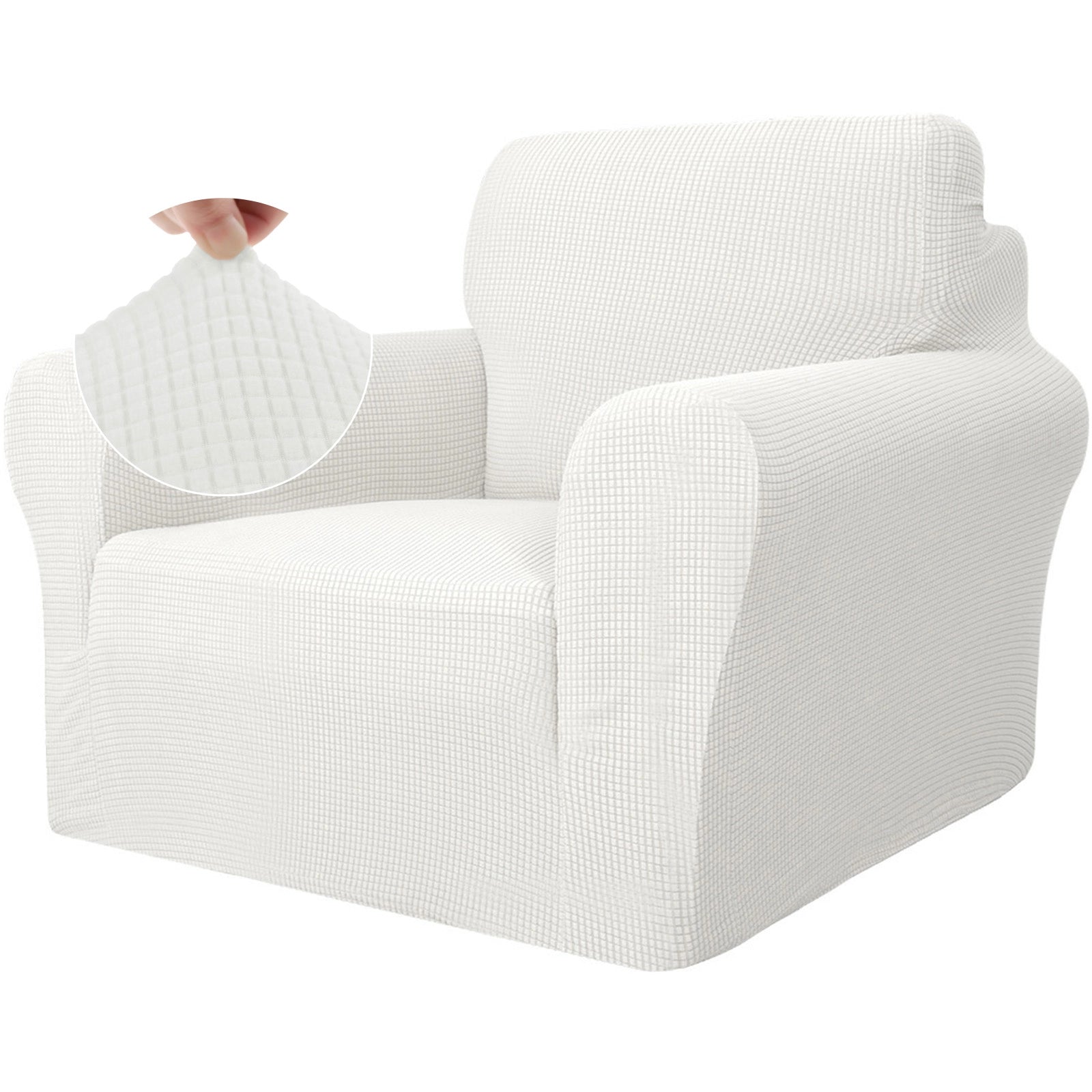 YSTYLE Stretch 1 Seater Sofa Cover with Armrests Anti Slip-YSTYLE
